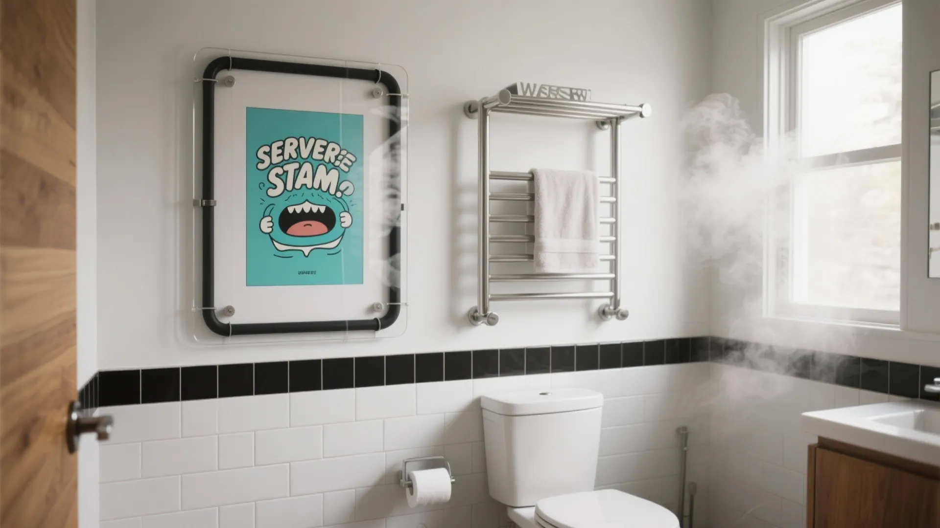 Idea 1: Waterproof pun prints that can actually survive steam