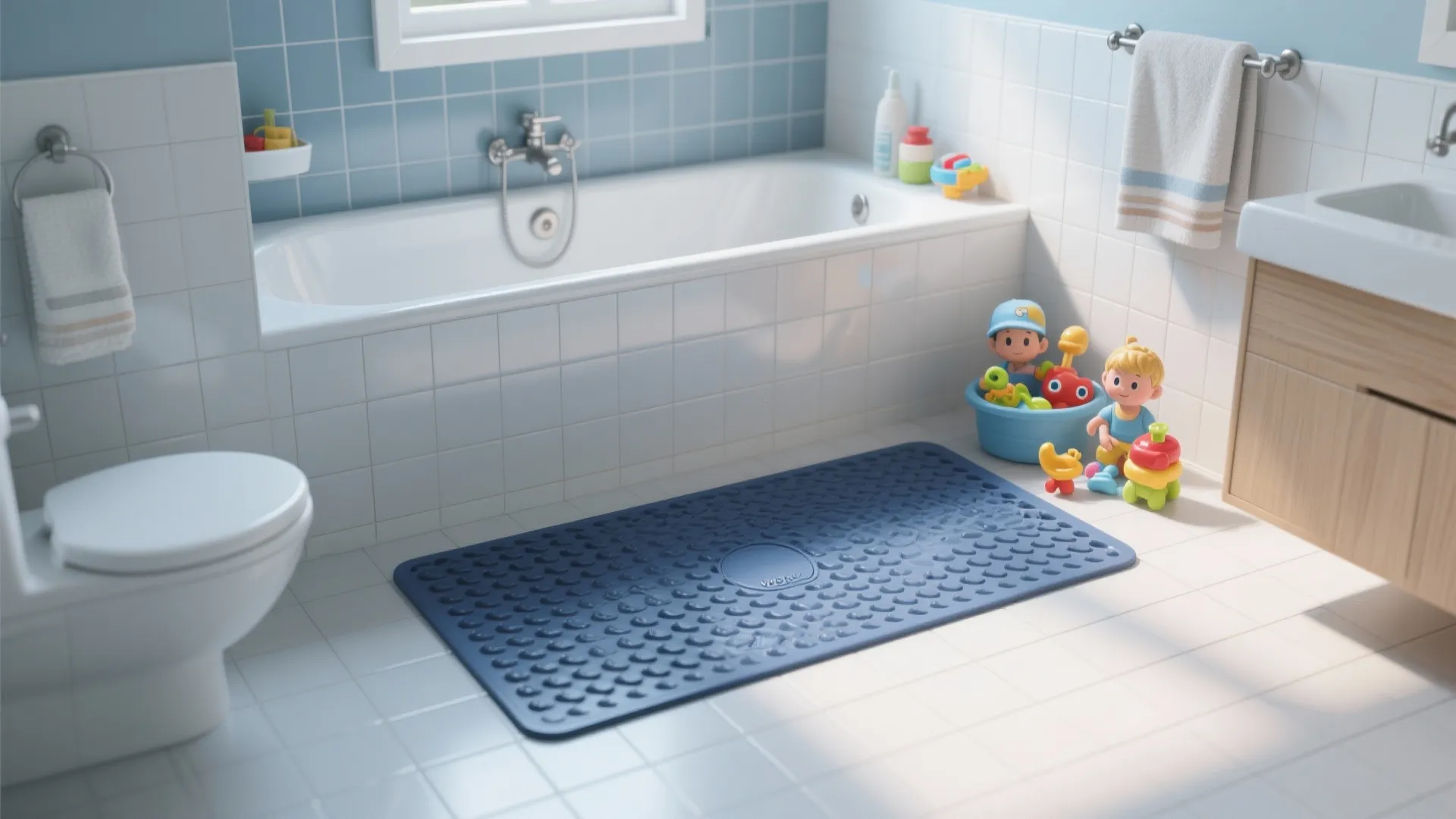 5. Waterproof navy mat for active families