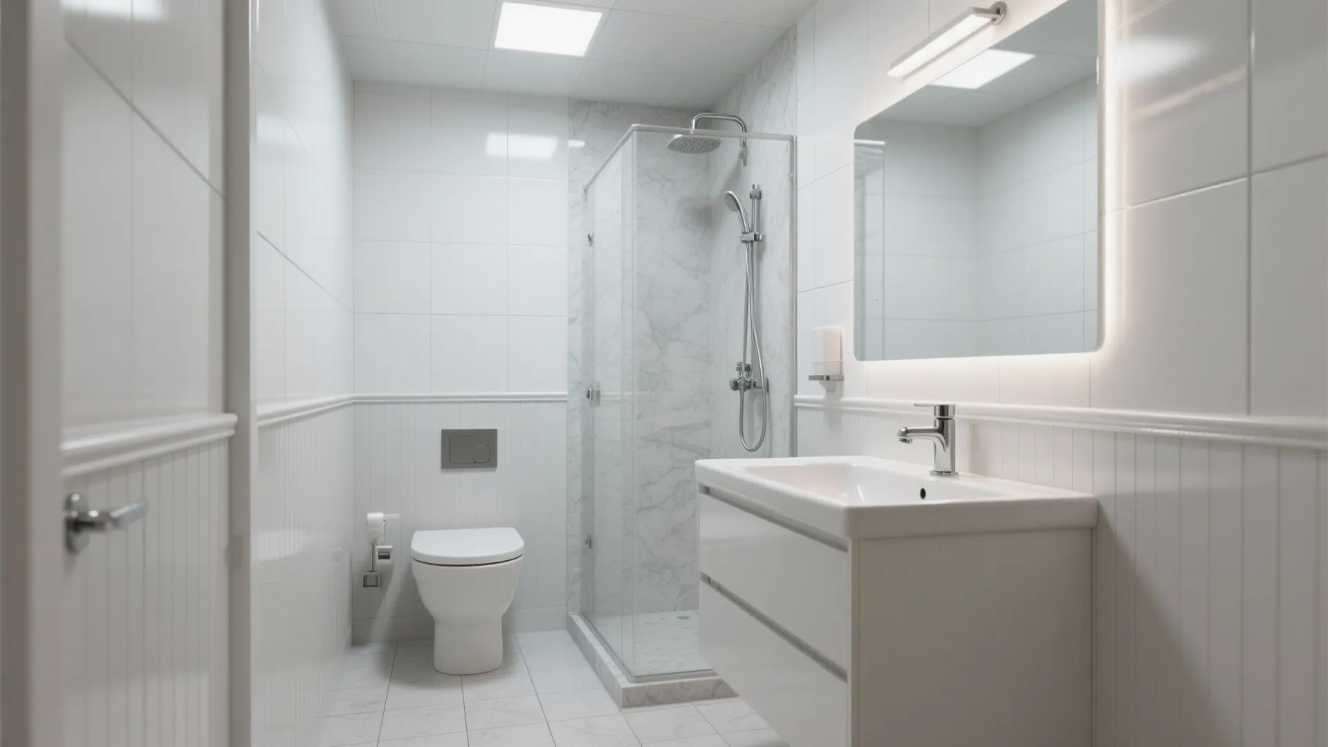 Waterproof SPC/PVC or Fiberglass-Reinforced Sheets in Wet Zones