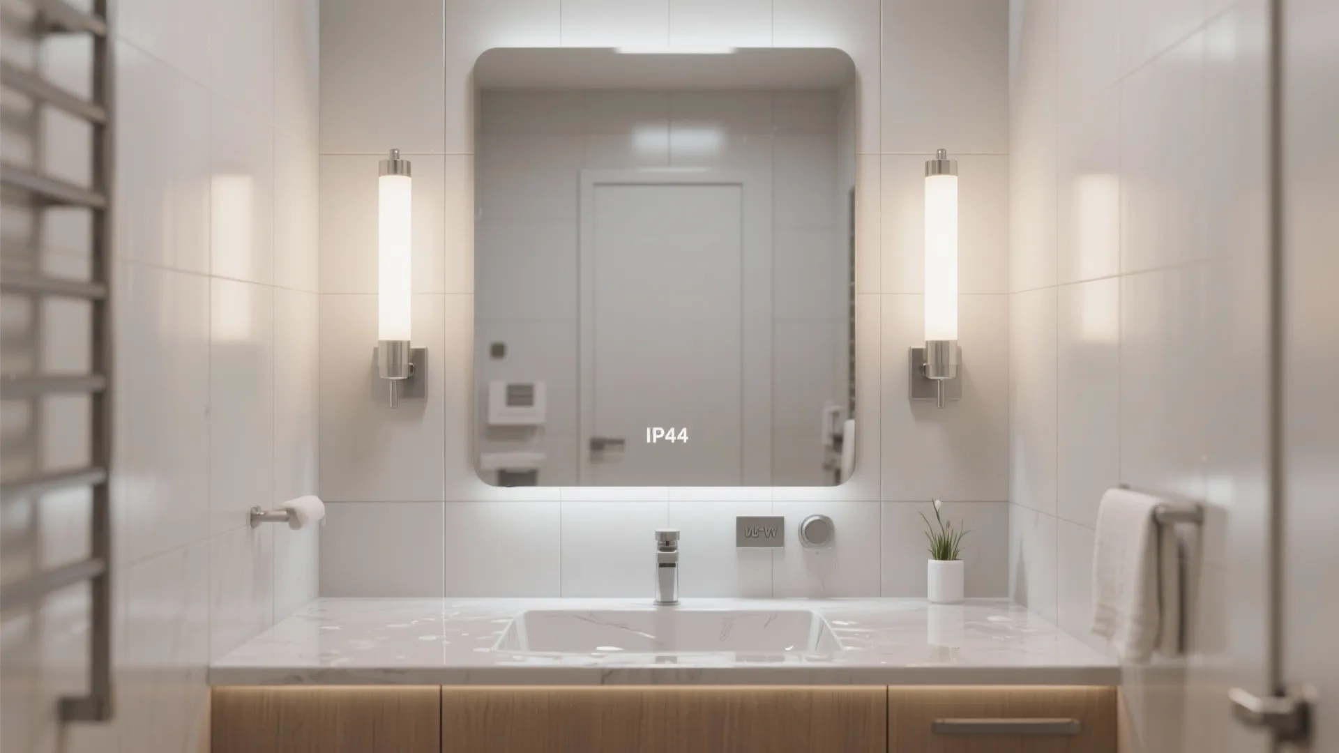 3. Waterproof sconces for compact bathrooms