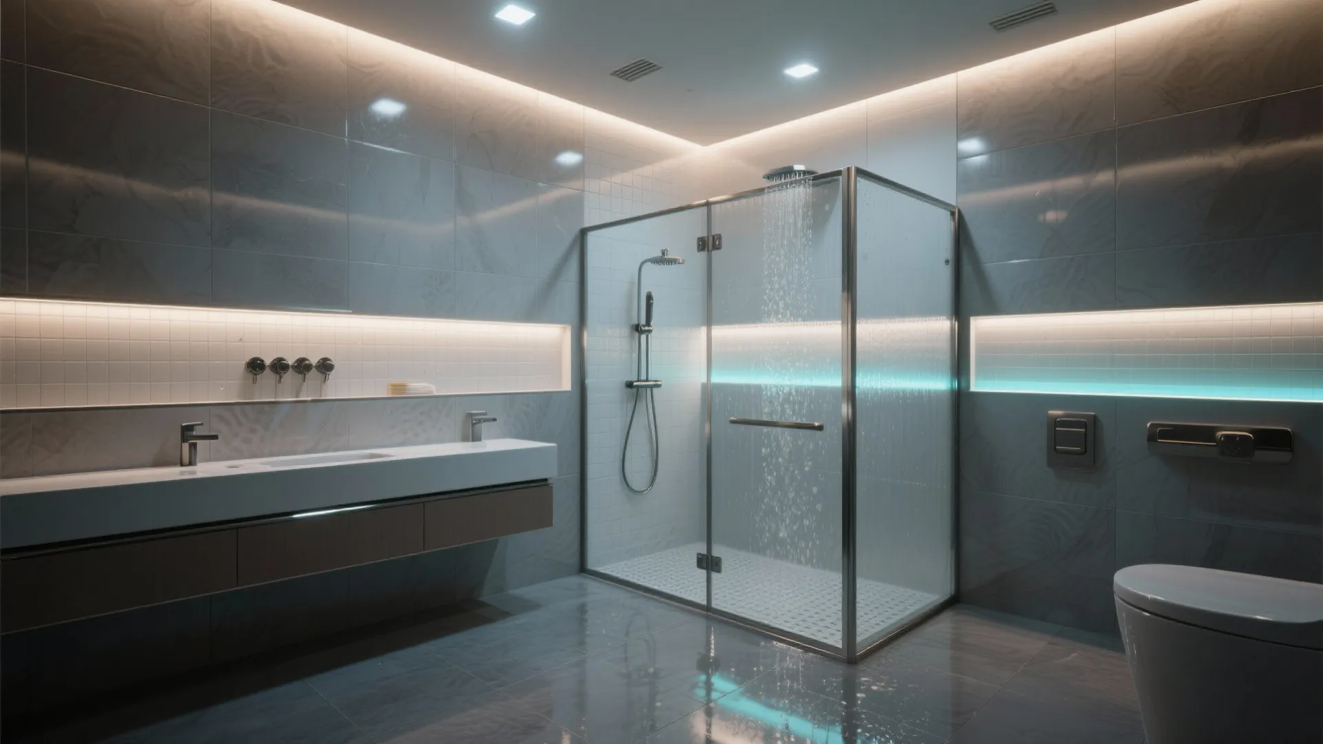 4. Waterproof shower lighting for drama and function