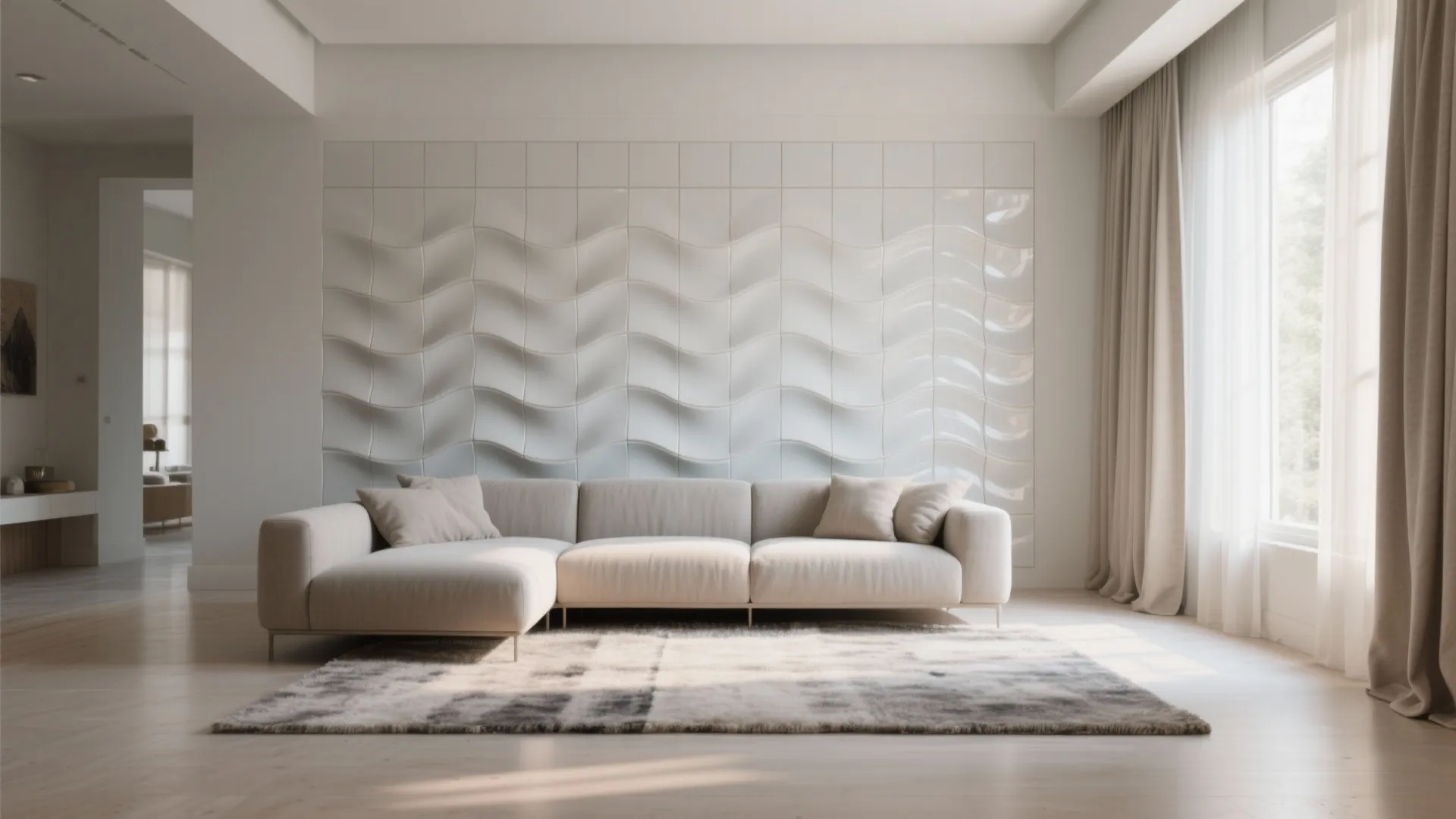 Wave-Pattern Tiles for Subtle Acoustic Comfort