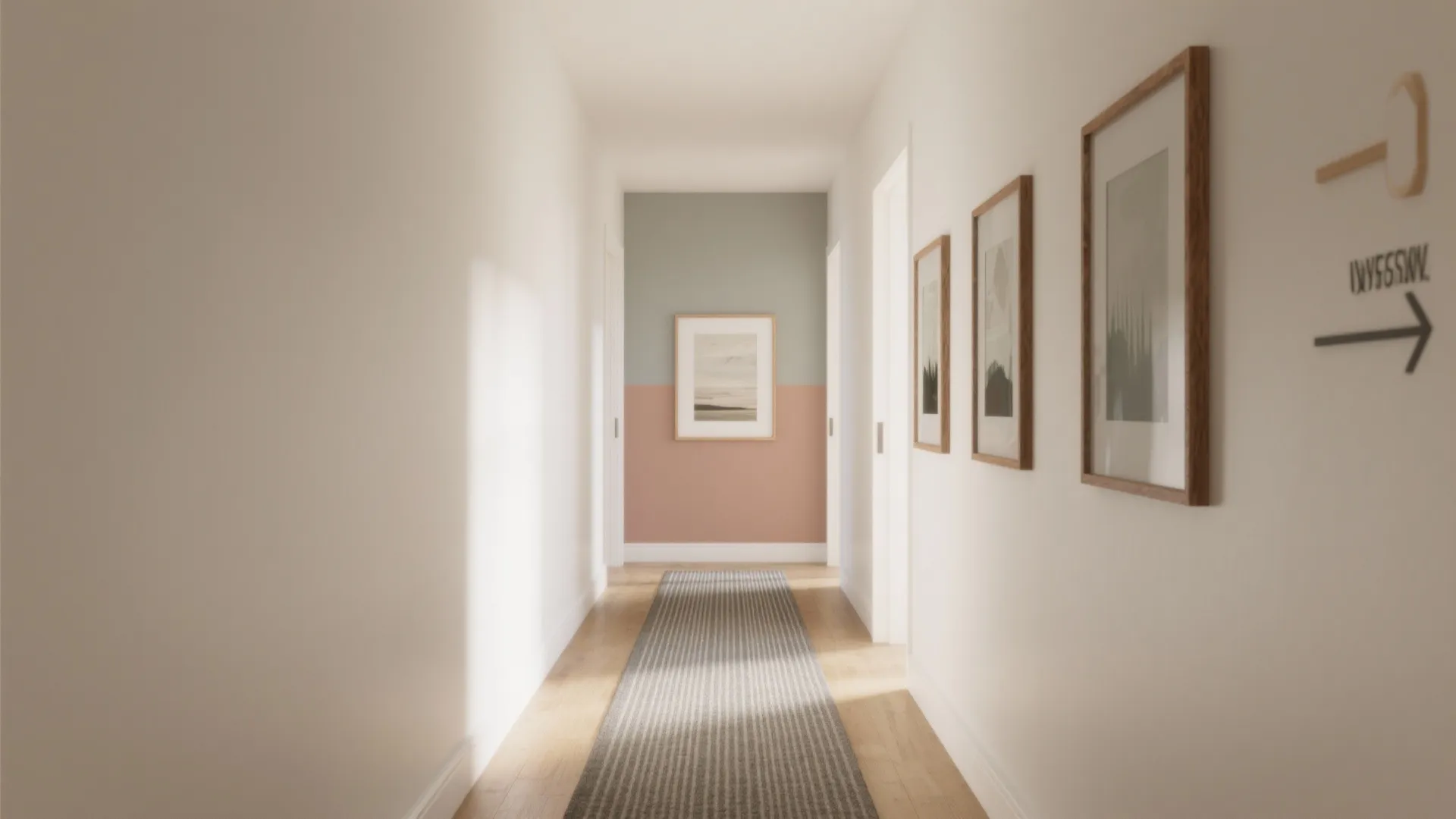 Artful wayfinding: color blocking, runners, and a micro gallery