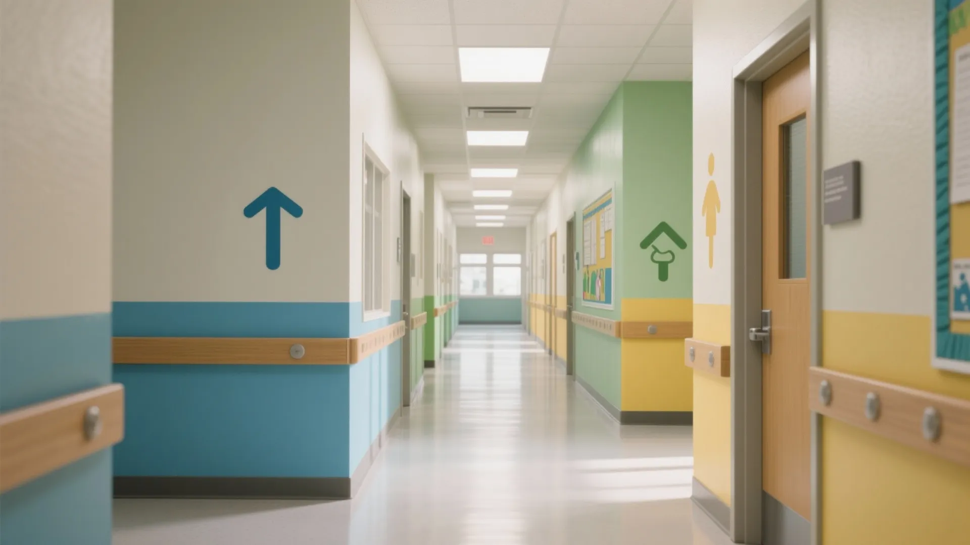 Color-Blocked Wayfinding Walls