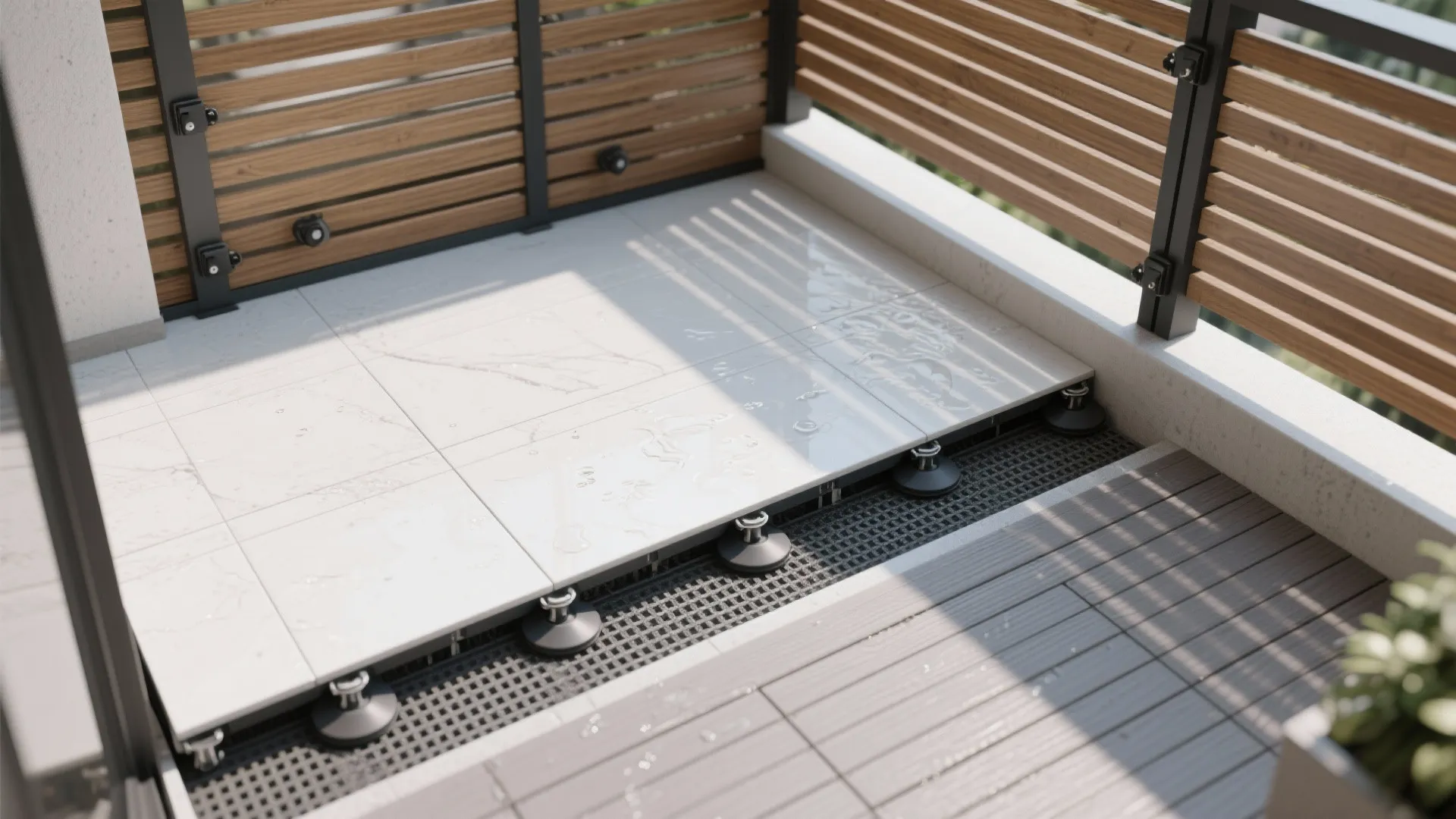 Weatherproof Surfaces, Drainage, and Privacy Screens