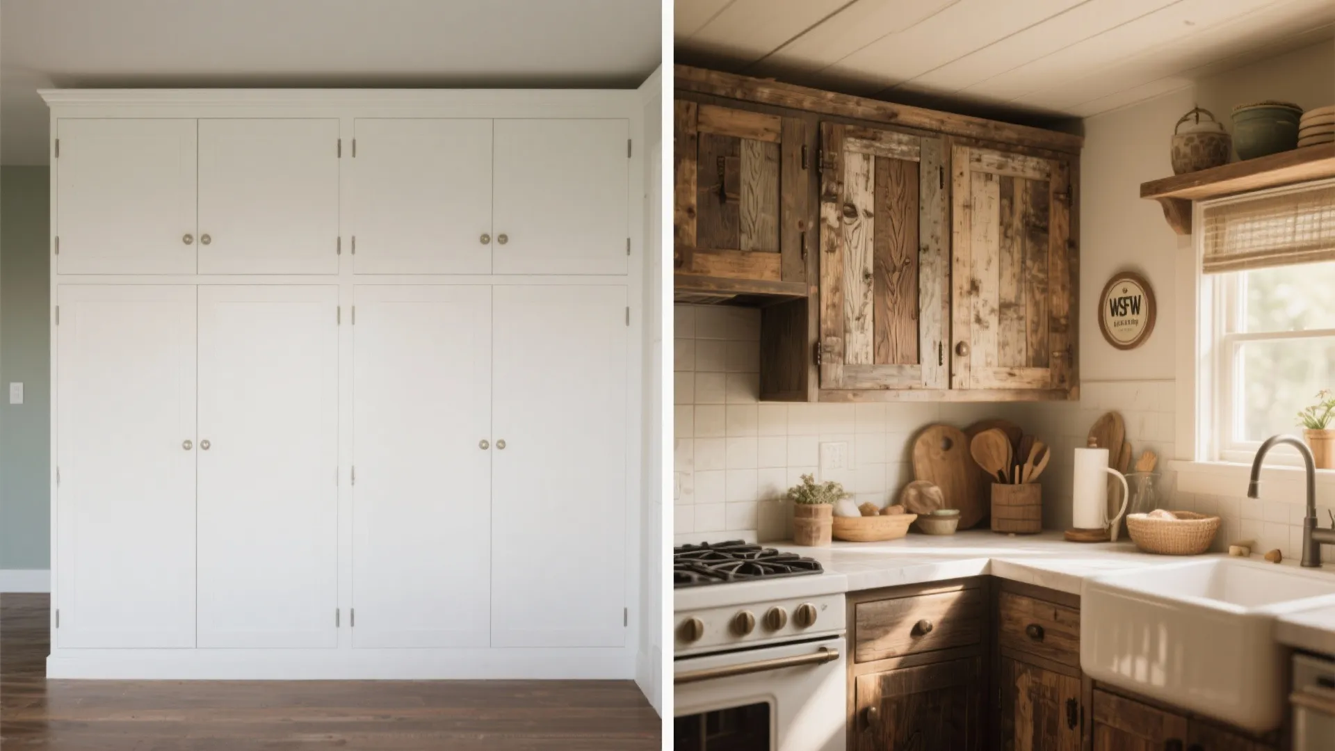 3. Weathered Wood Cabinets