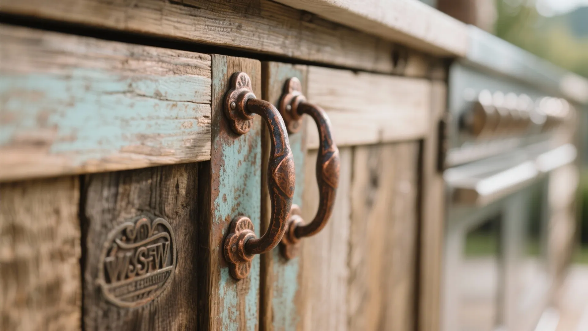 10. Weathered Metal Accents