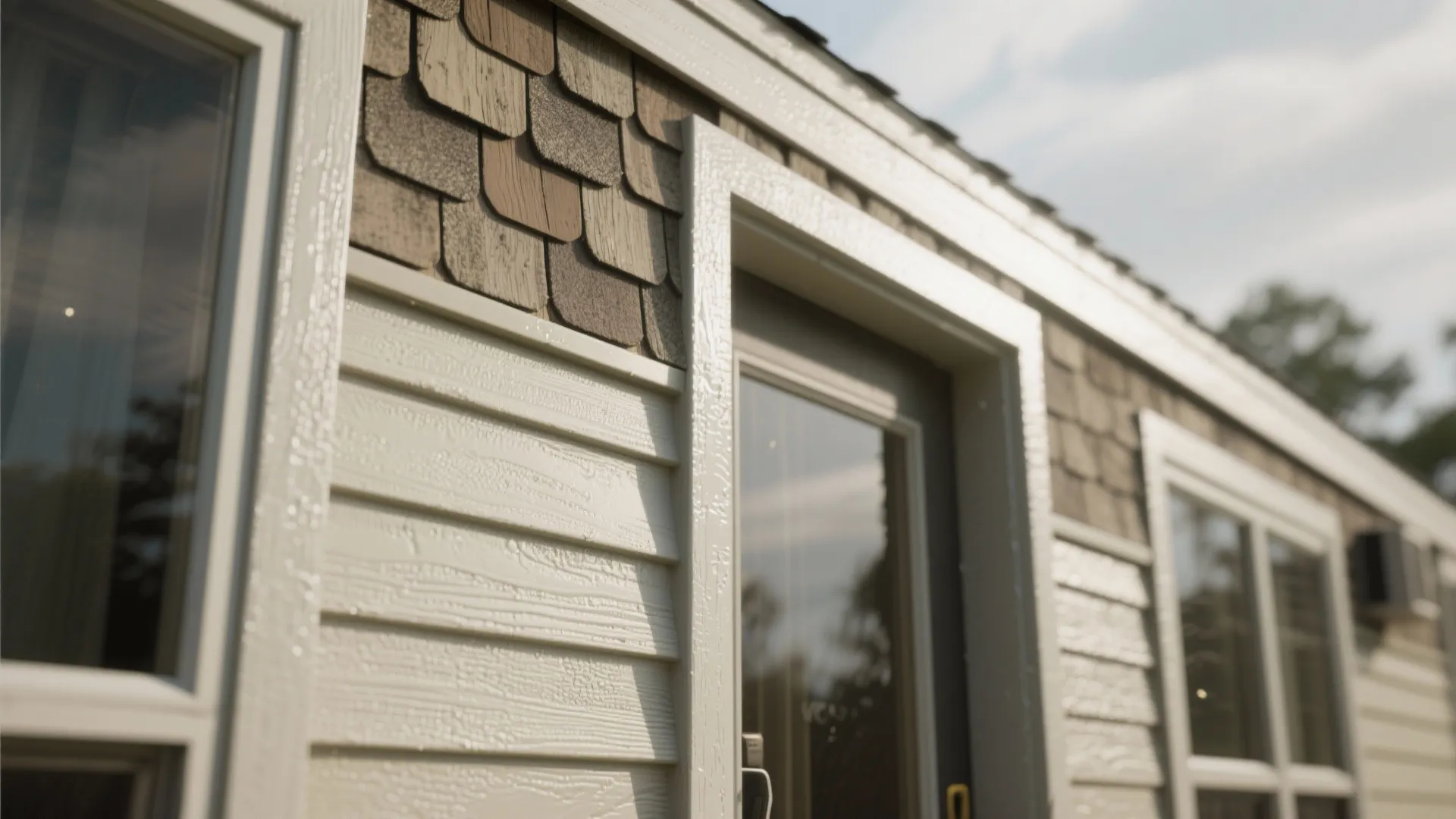 4. Weatherproof Finishes and Textured Accents