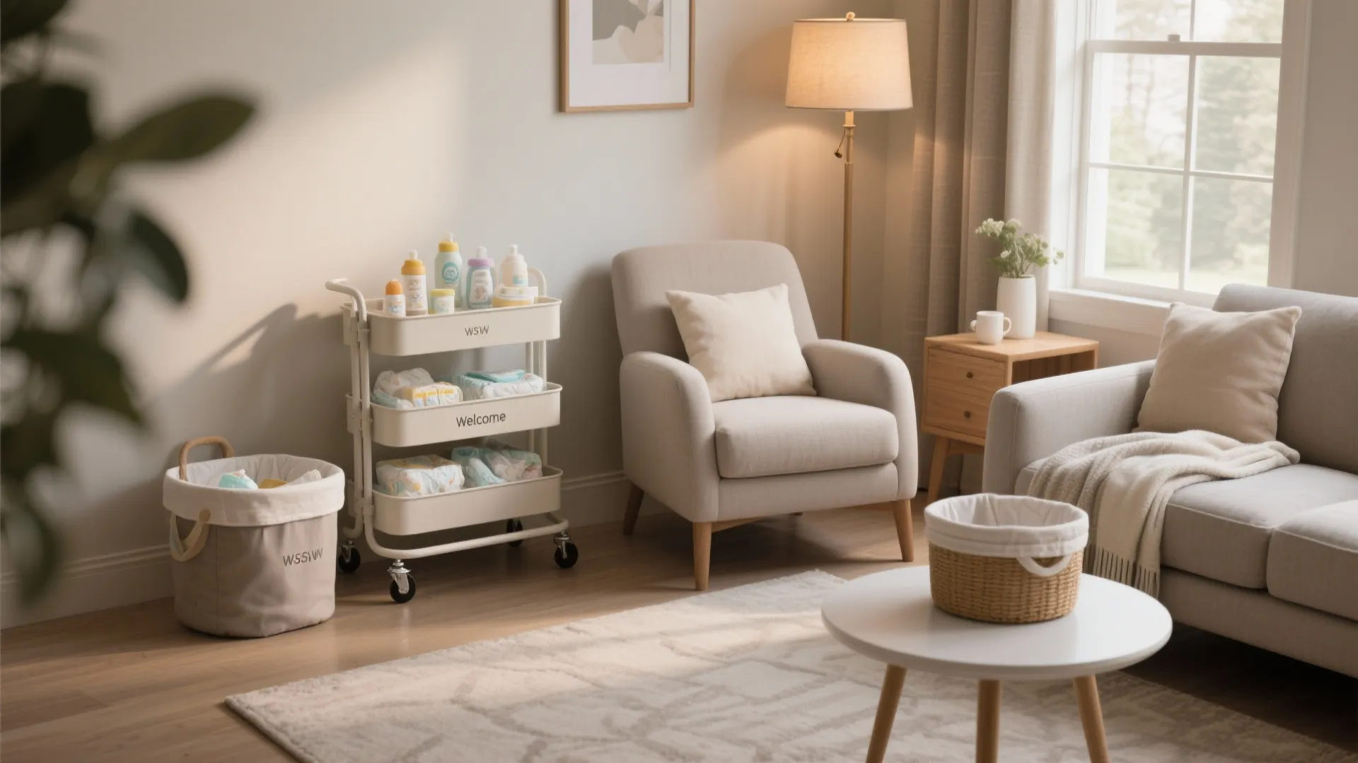 A mini welcome corner in the living room