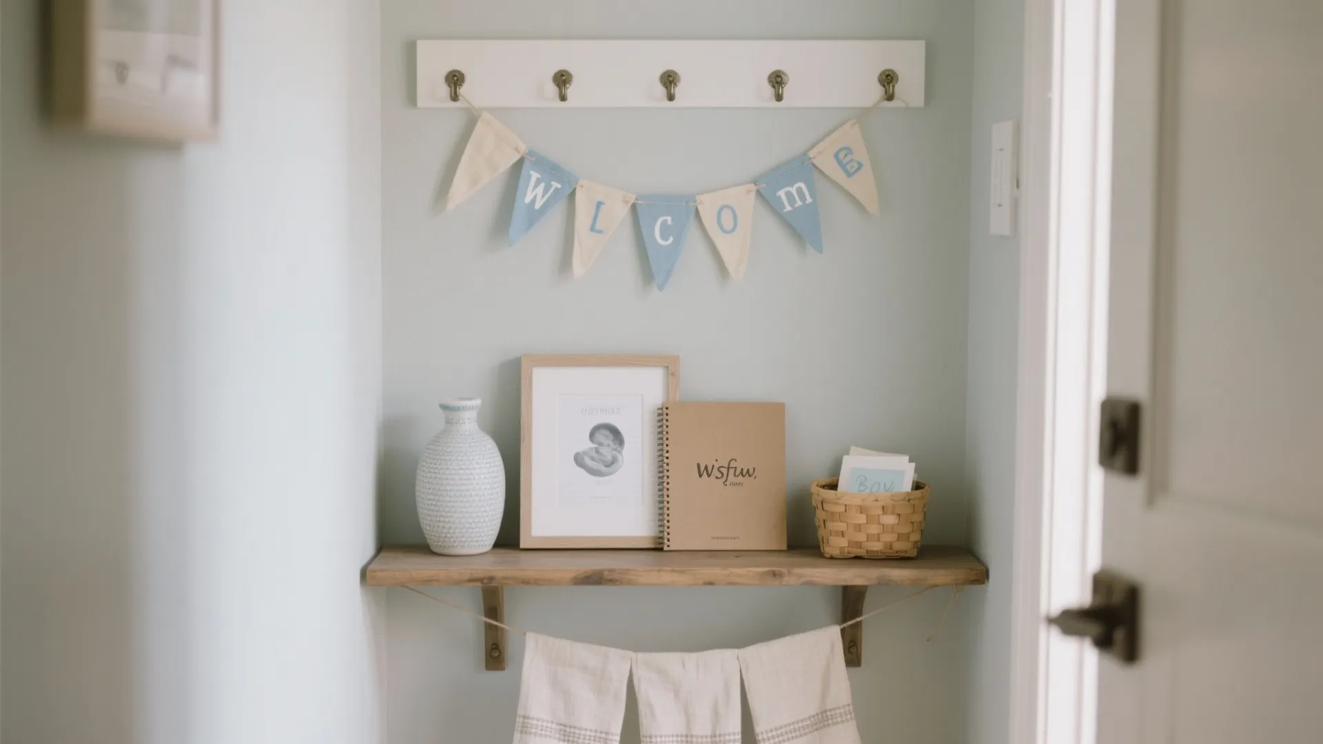 Welcome Entry Nook: Name Banner, Photo Spot, and Keepsakes