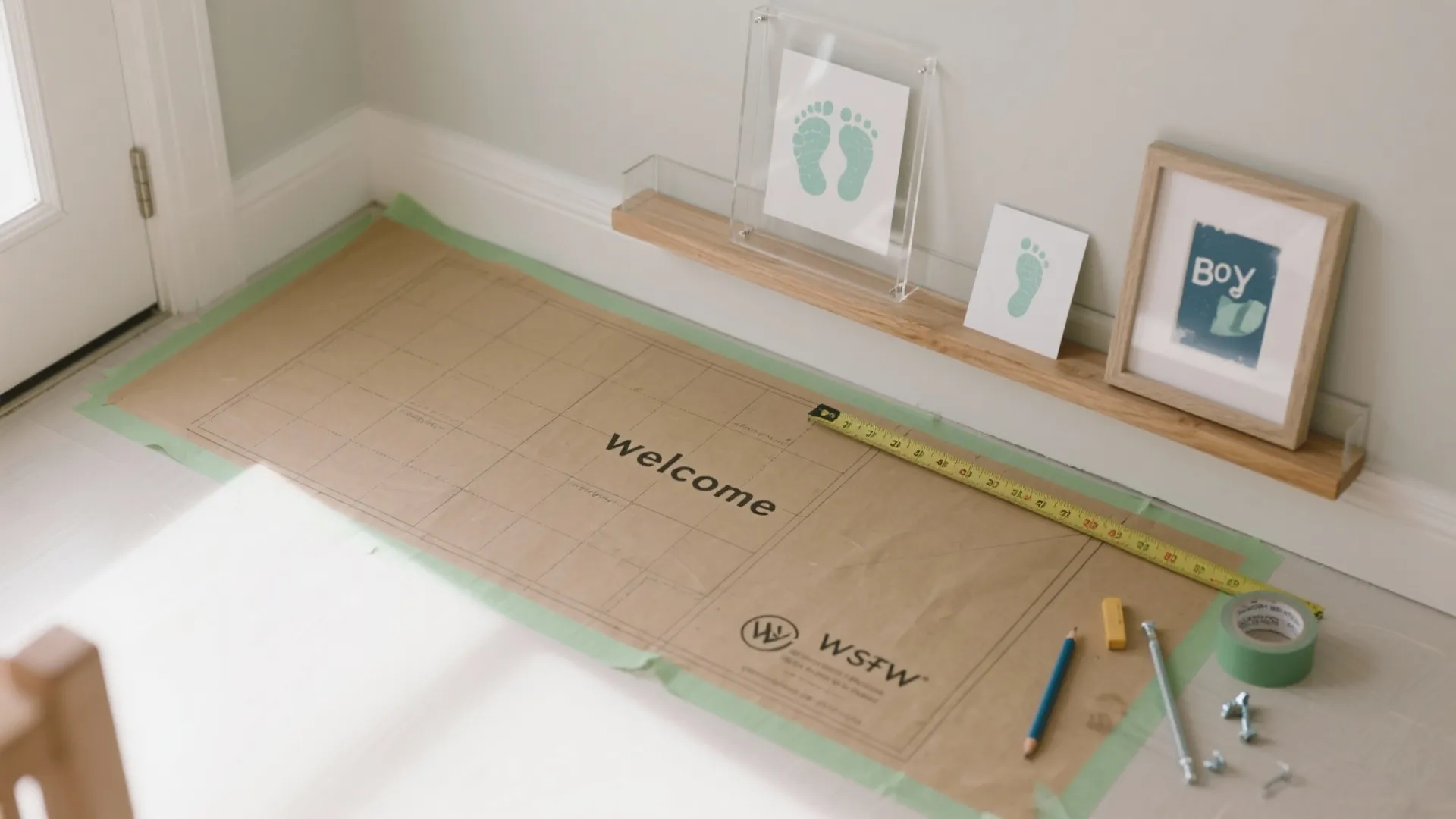 Welcome Wall: Frames, Footprints, and a Slim Ledge