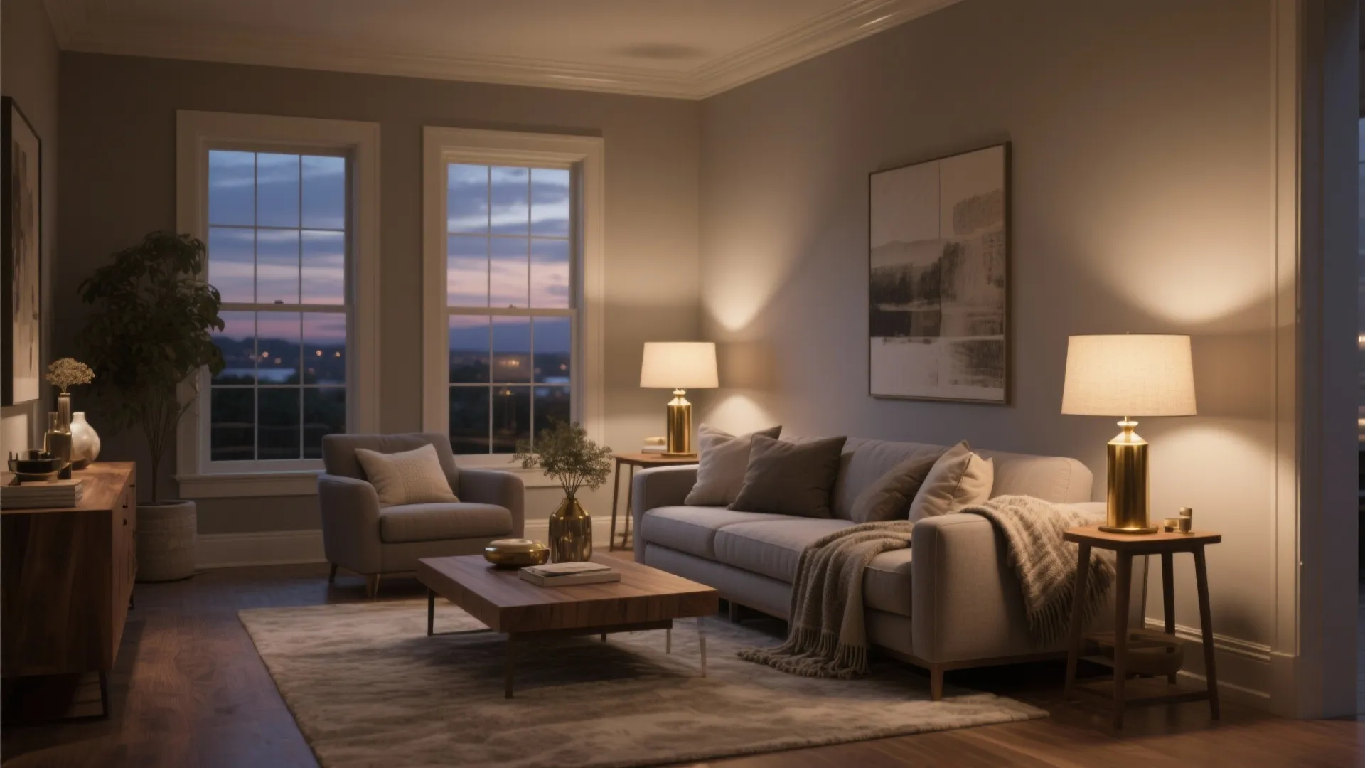 West-Facing Grounding: Taupe, Greige, and Subtle Metallic Notes