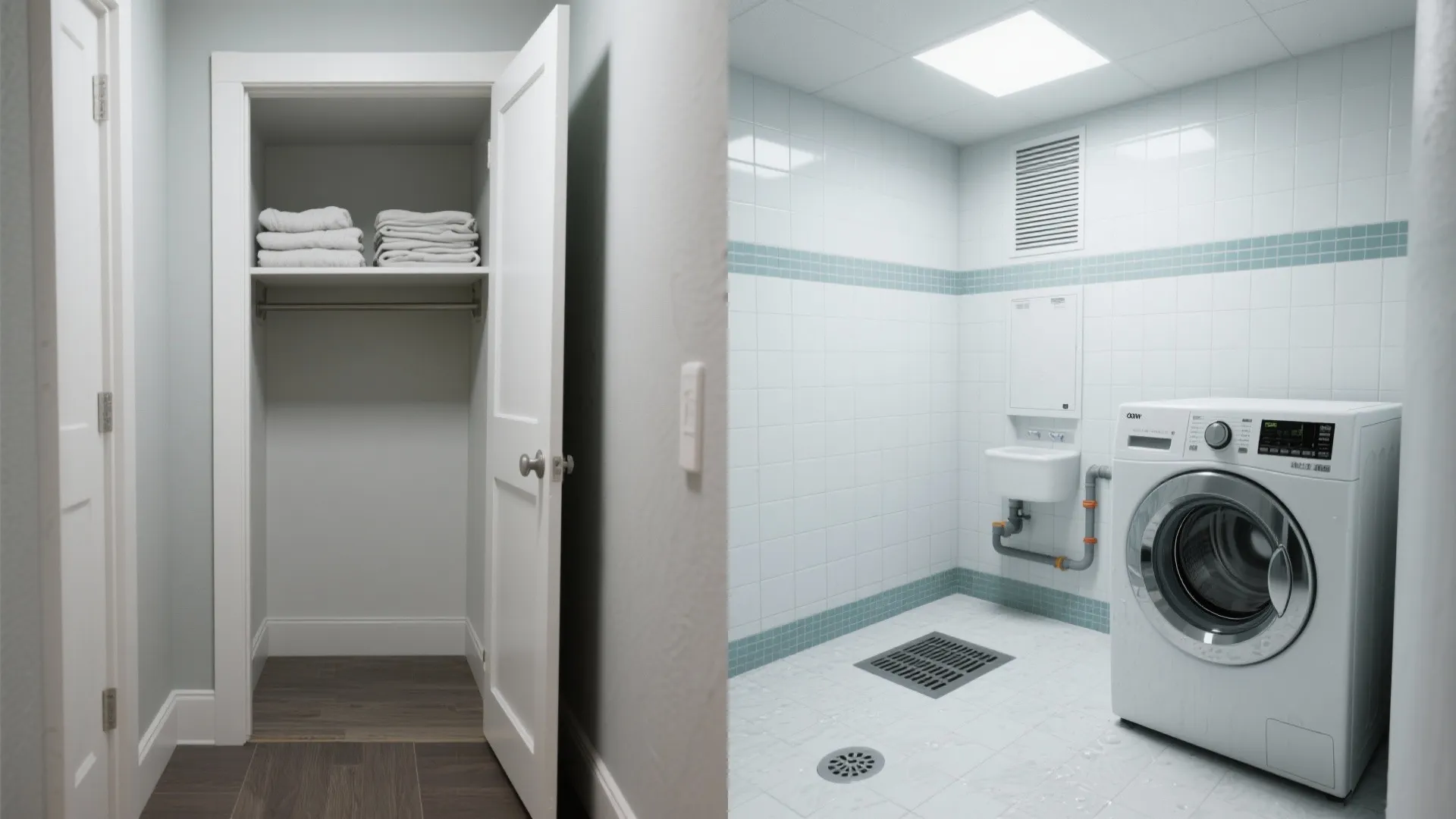 4. Turn a closet into a wet-friendly laundry alcove