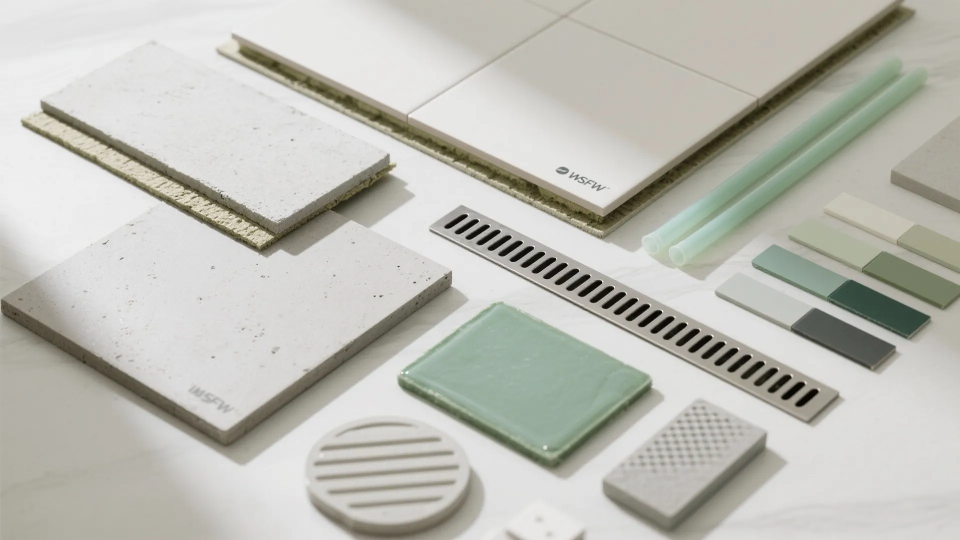 5) Smart material choices for wet walls and floors