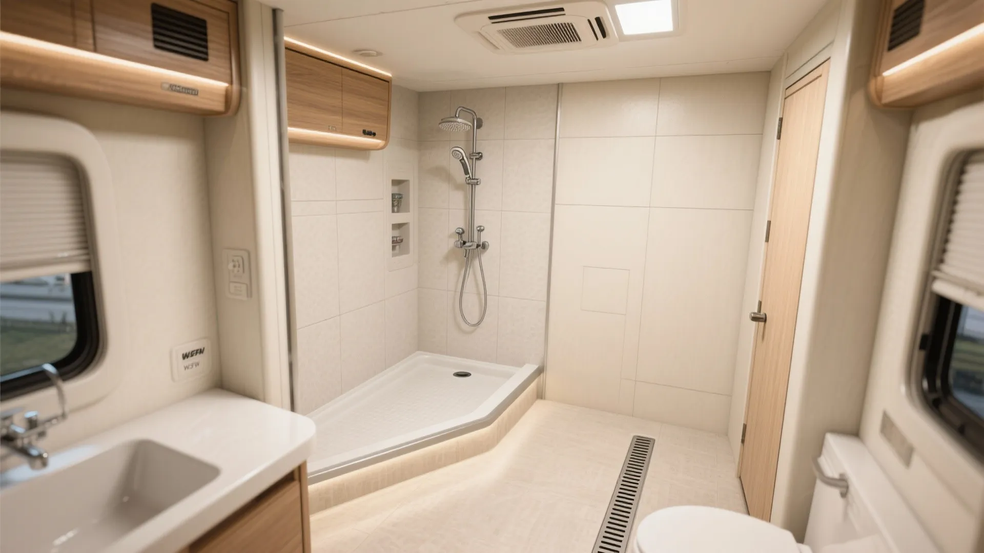 1. Wet Bath with Smart Drainage