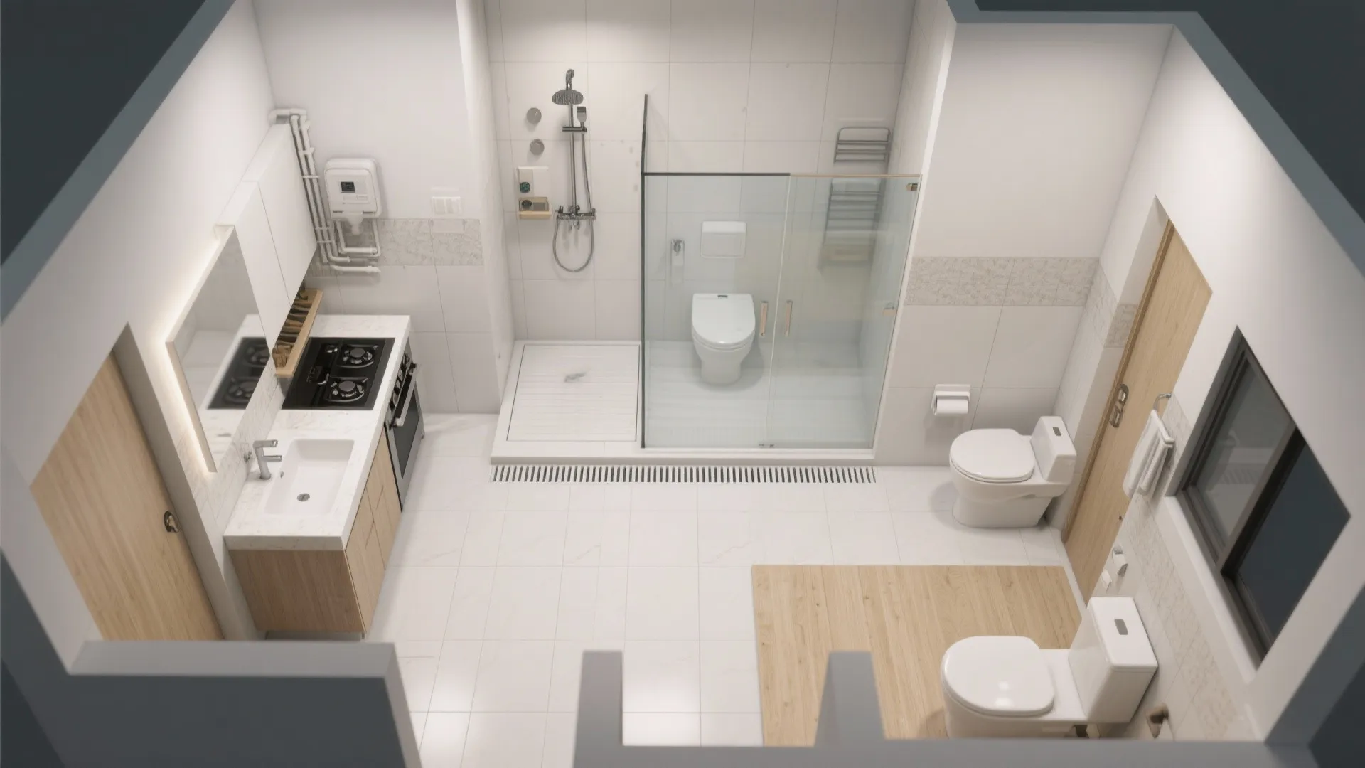 Align Wet Areas and a Compact Two-Bath Strategy