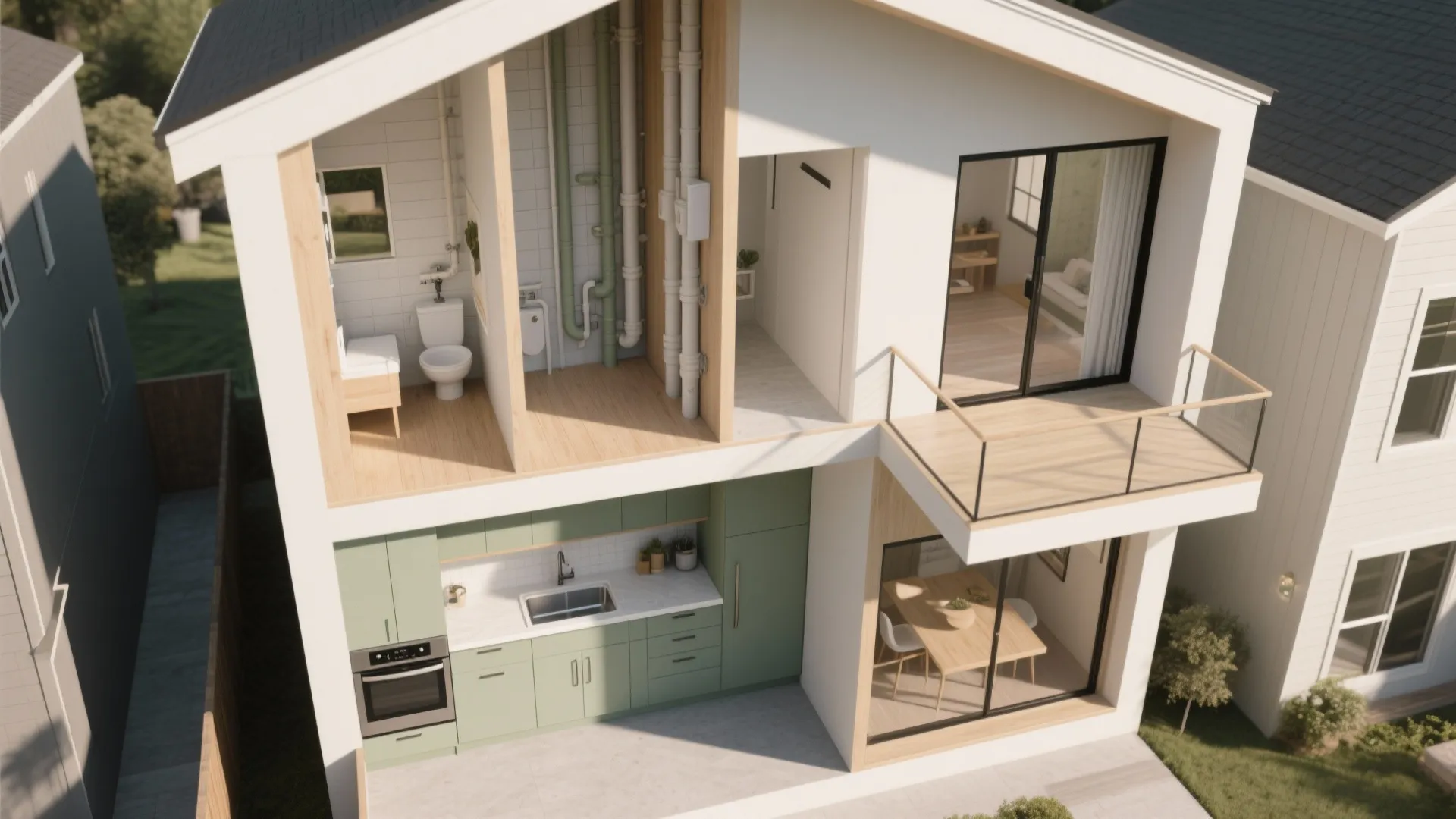 2) Stack the Wet Core: Efficient Plumbing, Better Floor Area