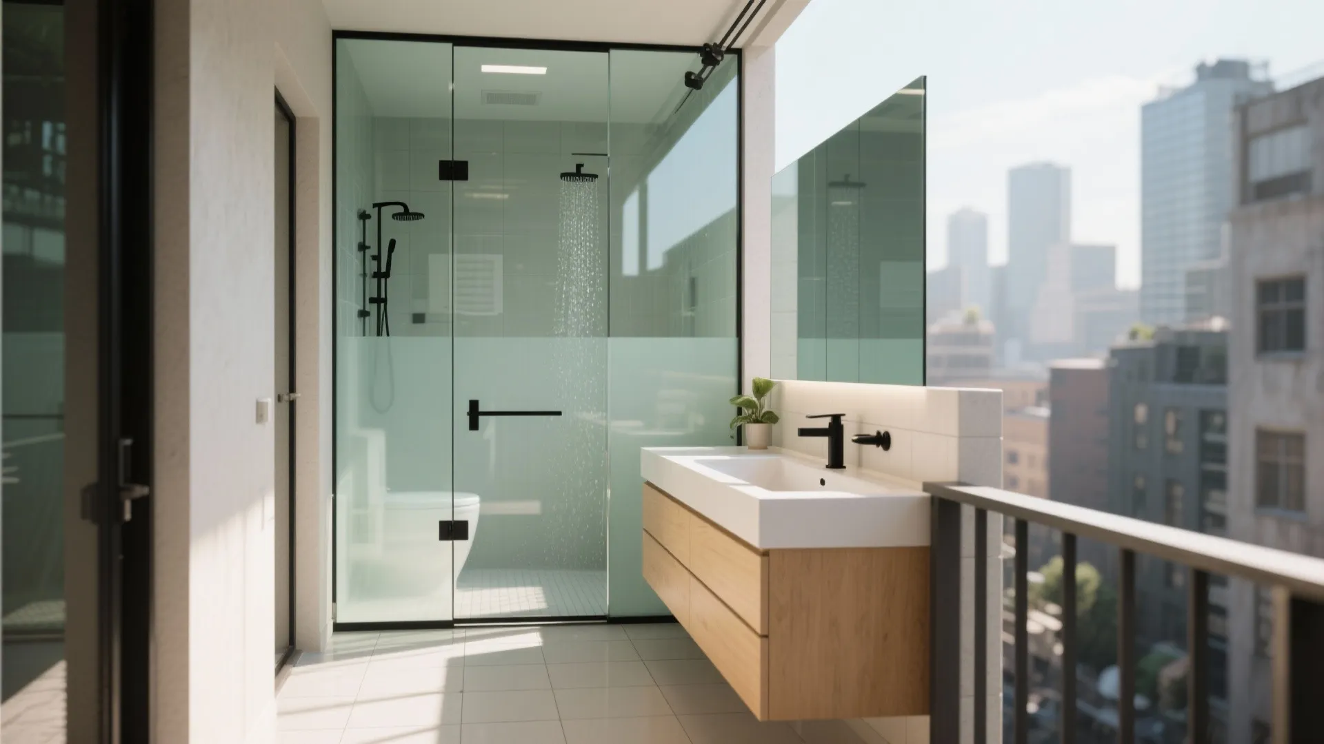 Wet–Dry Zoning with Light-Preserving Glass