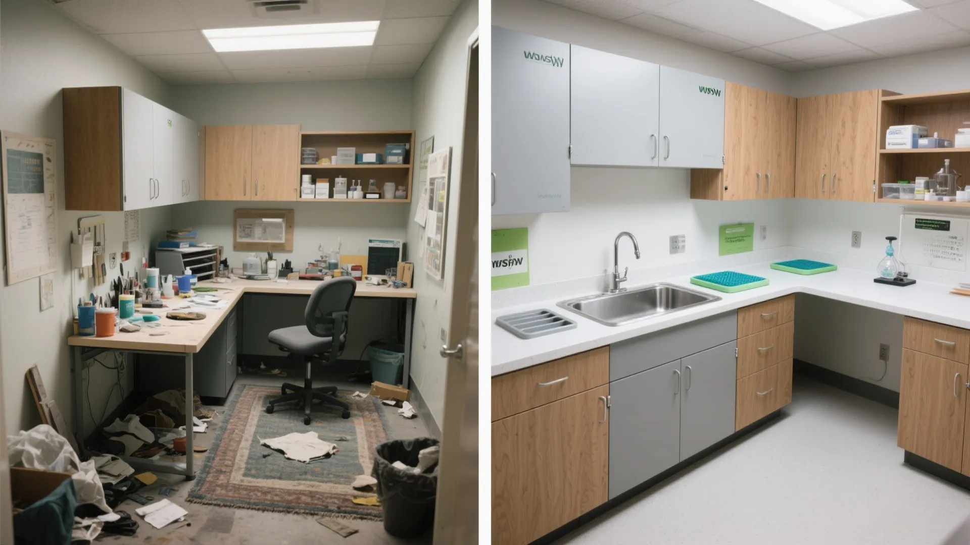 Durable, wipeable surfaces and a wet zone