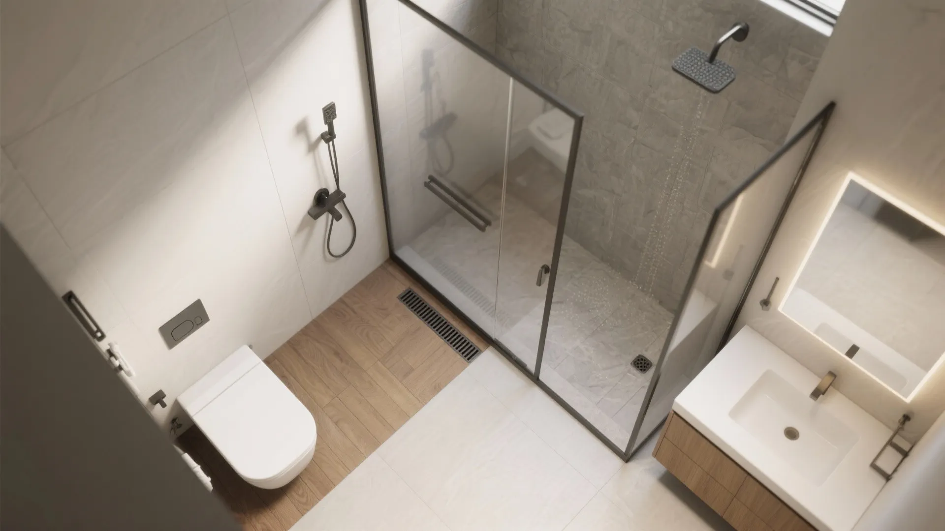 Wet-Dry Zoning with Curbless Showers