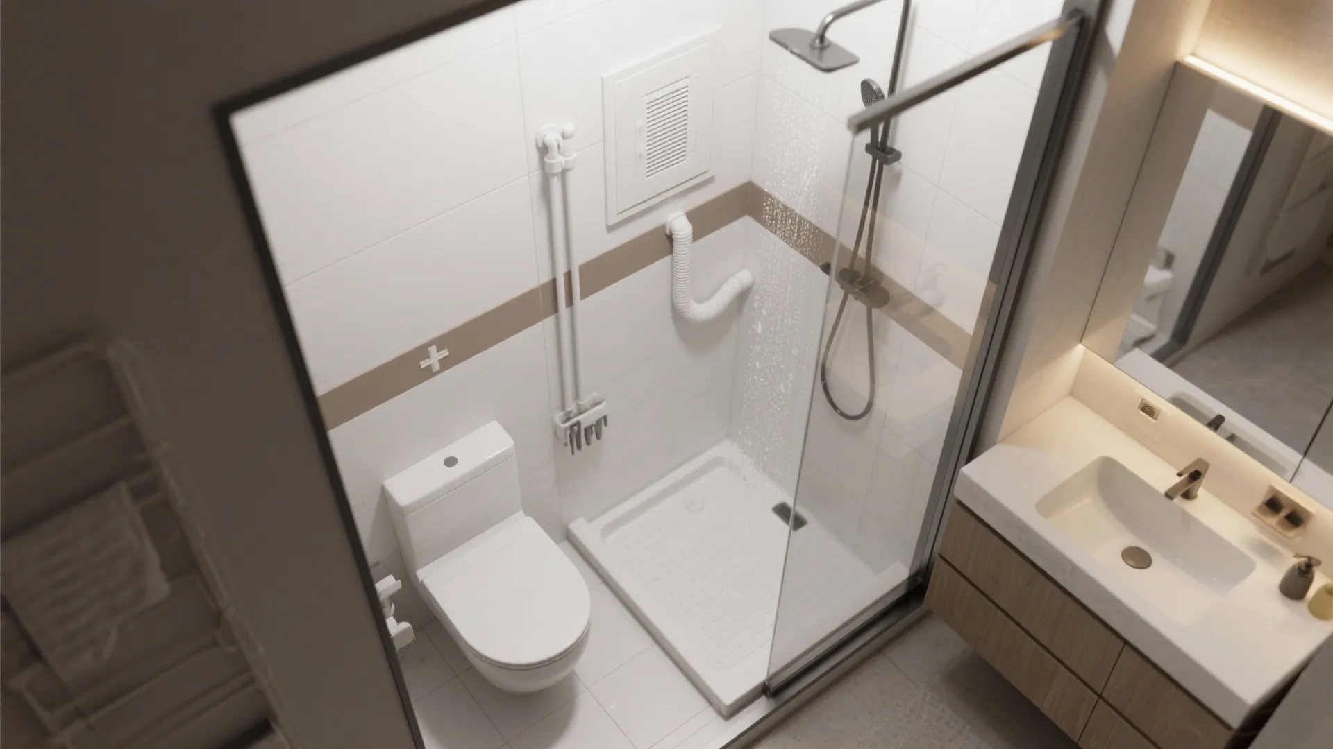 4) Wet–dry zoning with minus trays and smart ventilation