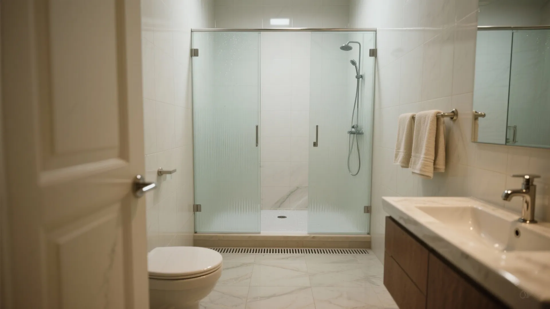 Wet-and-Dry Zoning with Glass and Smart Drainage