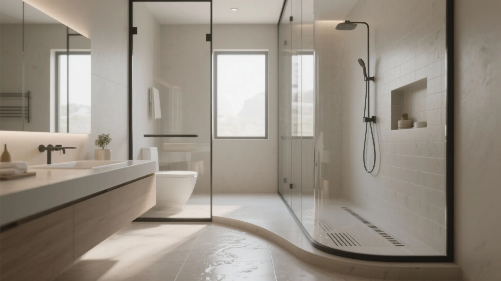 2. Wet-room shower to open up floor space