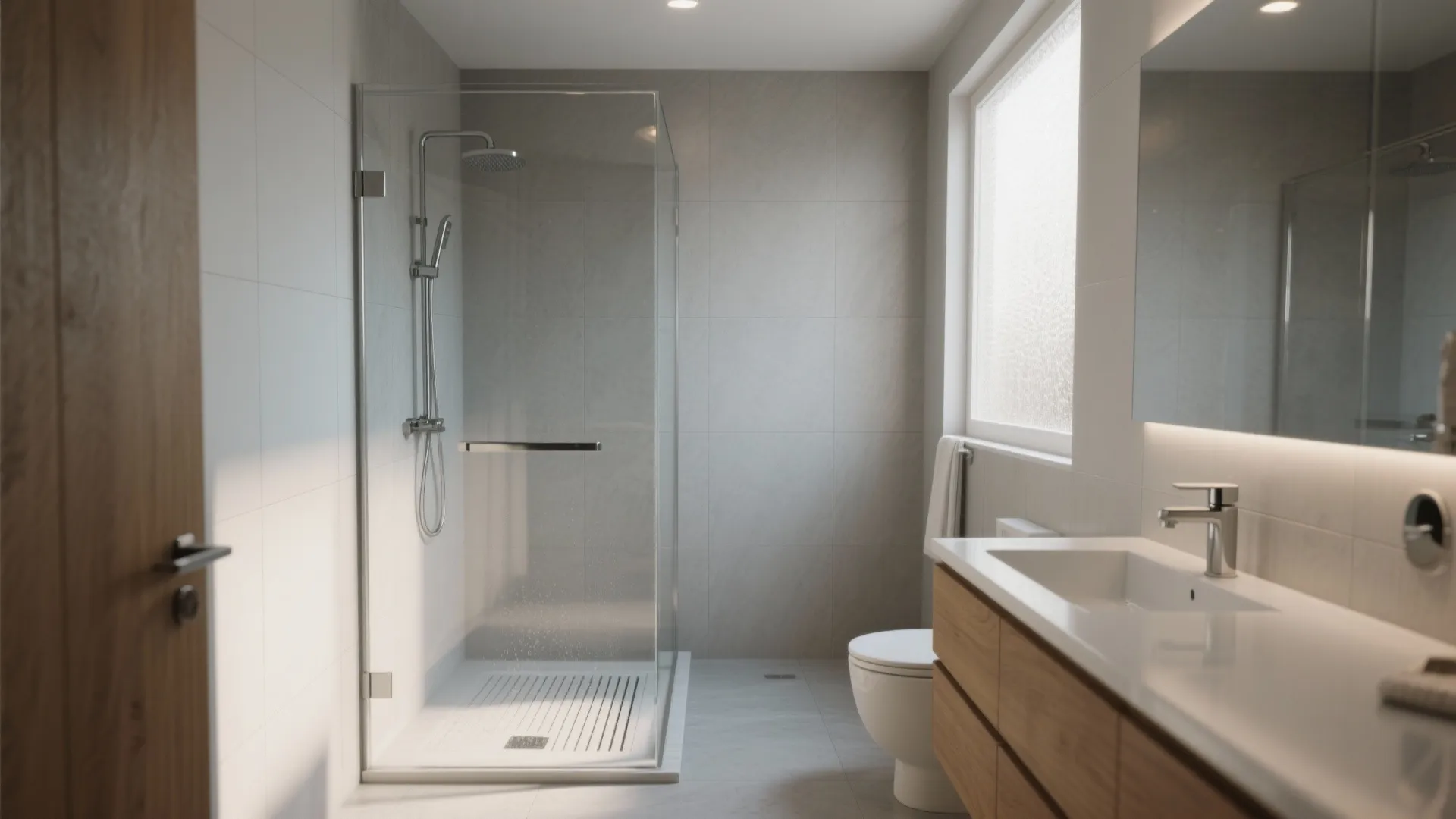 1. Embrace a walk-in wet room with a frameless glass shower