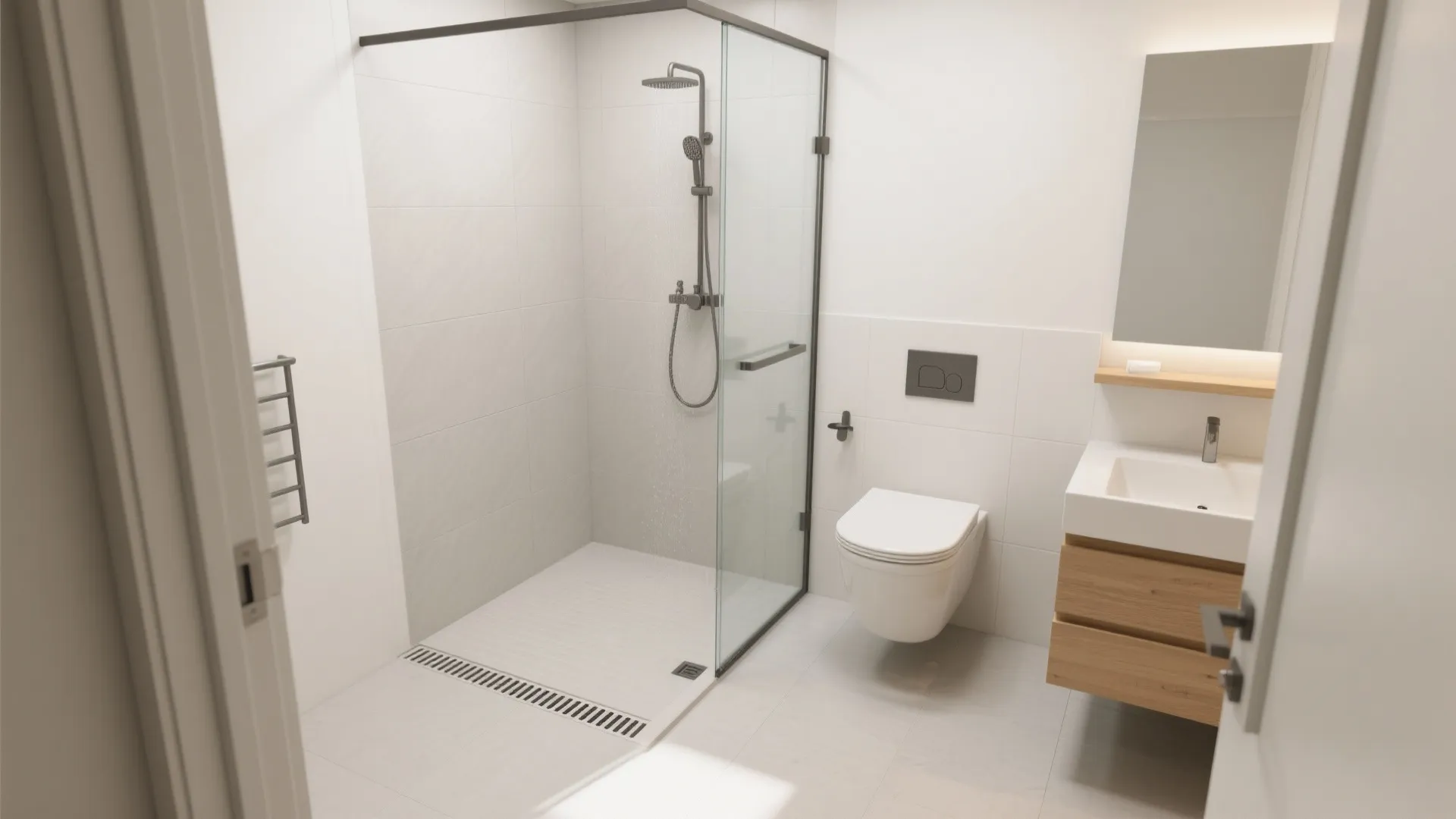 Wet-room style for compact bathrooms