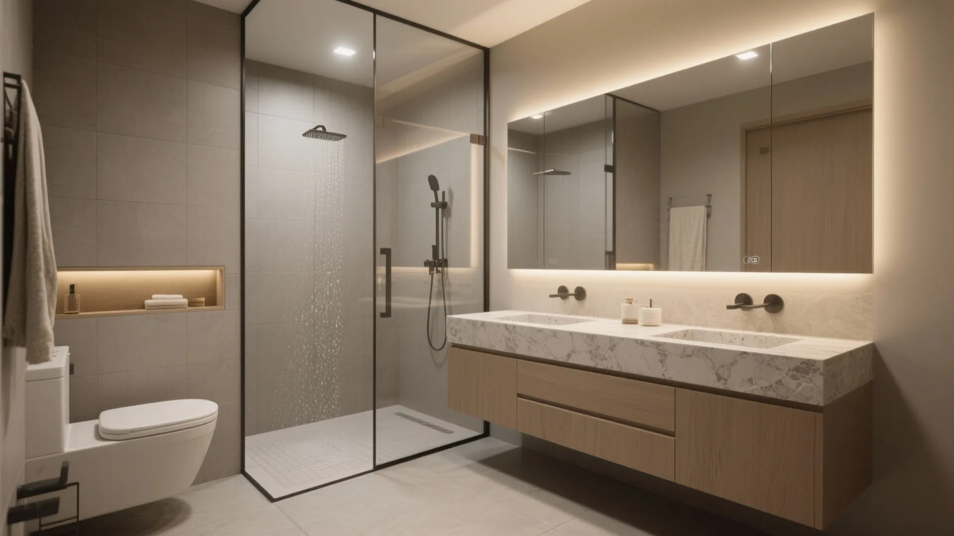 3. Wet-room styling for compact bathrooms