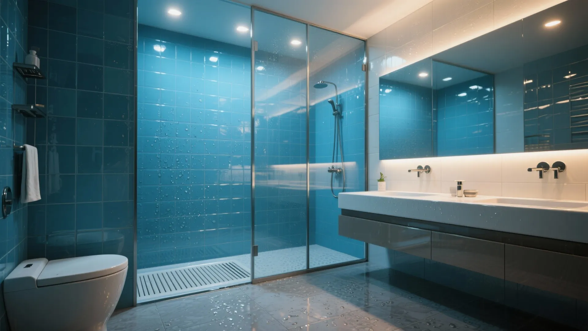 2. Full Wet-Room With Reflective Panels