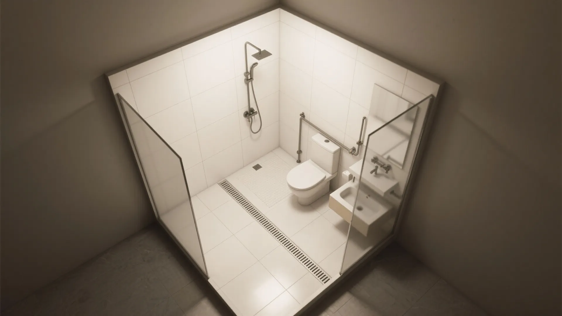 Wet-Room Simplicity for the Smallest Footprints