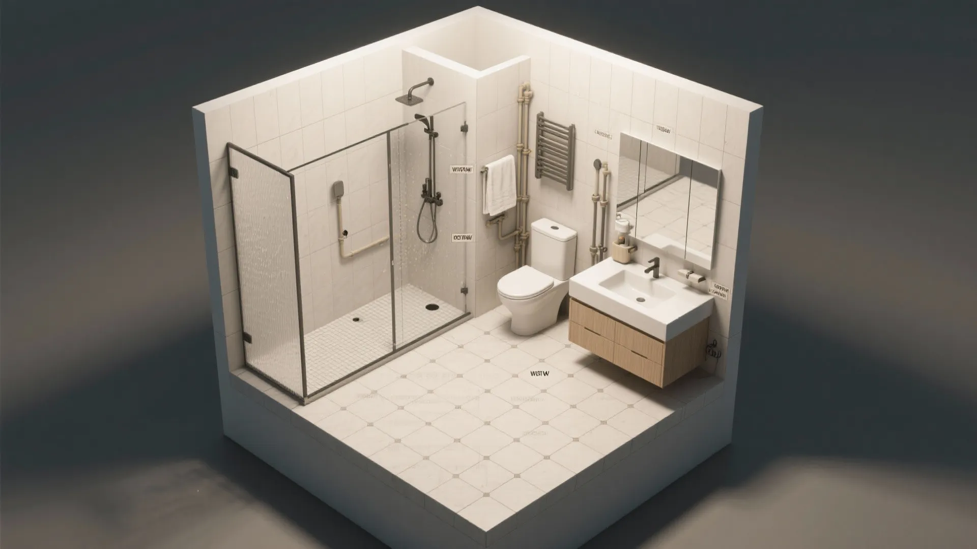 3. Wet-wall layout and compact wet zone ideas