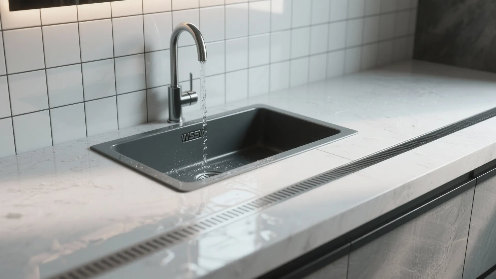 4. Make a wet zone: sink, splashback, and drainage