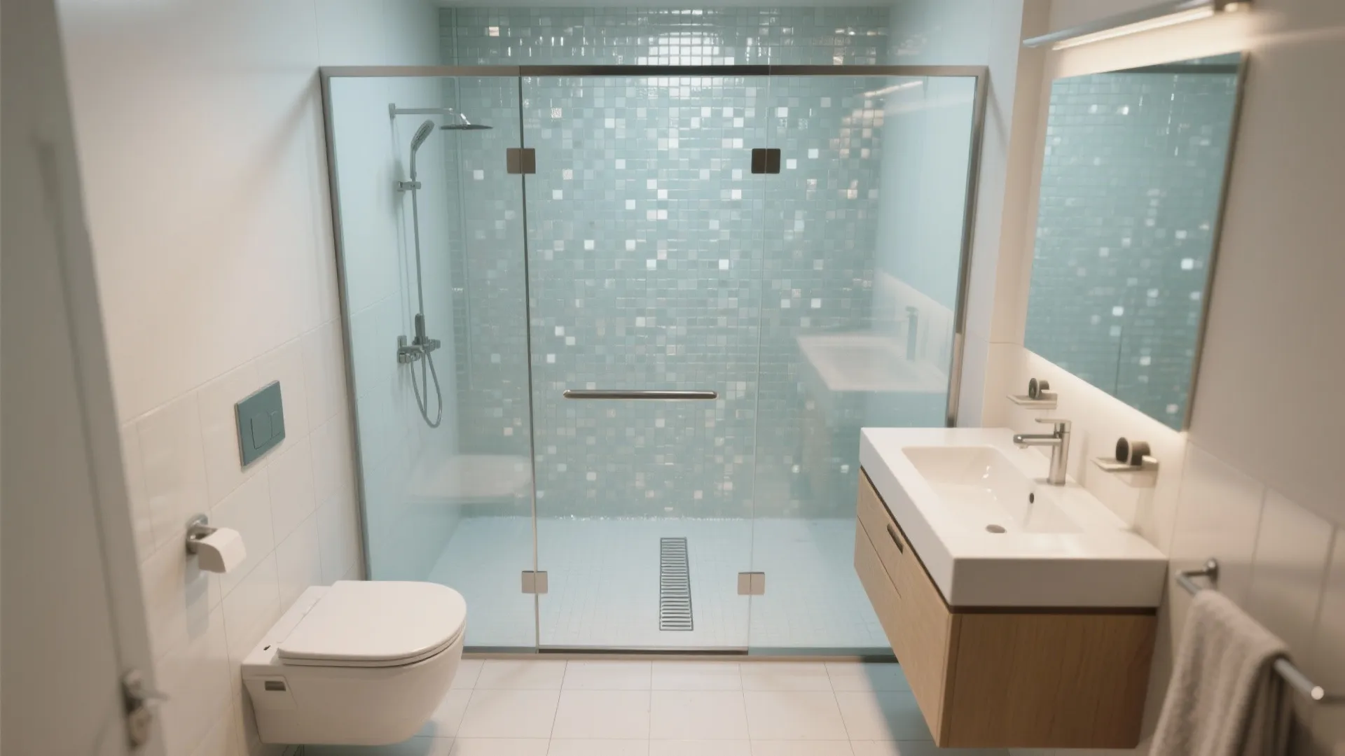 2. Wet Zone Zoning for Small Baths