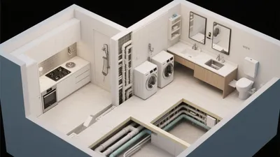 Compact Multi-Functional Laundry & Bathroom Design