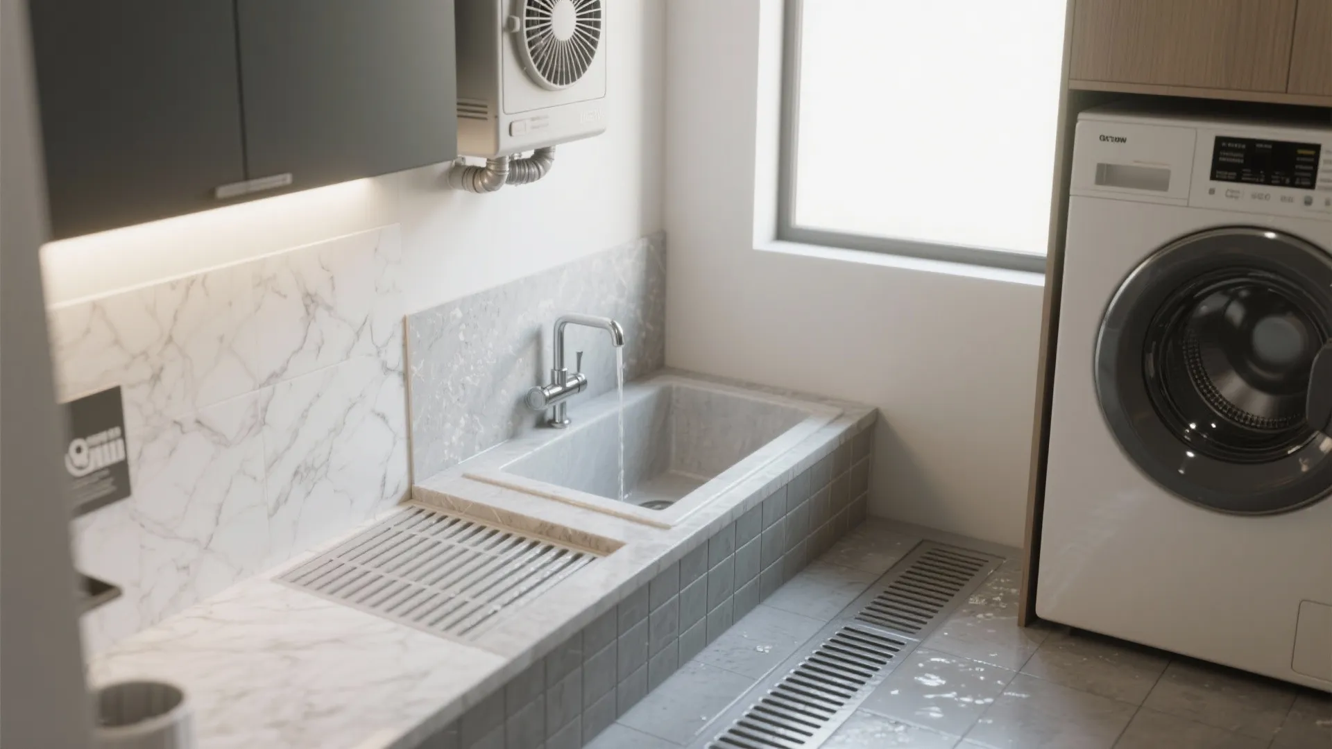 4. Create a wet zone with drainage and ventilation