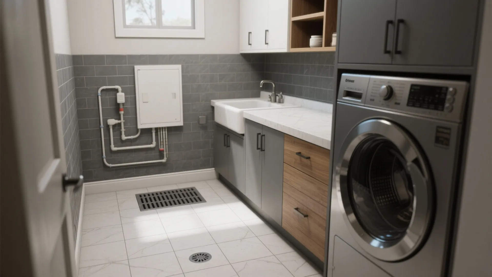 3. Wet-zone clarity: zoned layouts for laundry and wet tasks