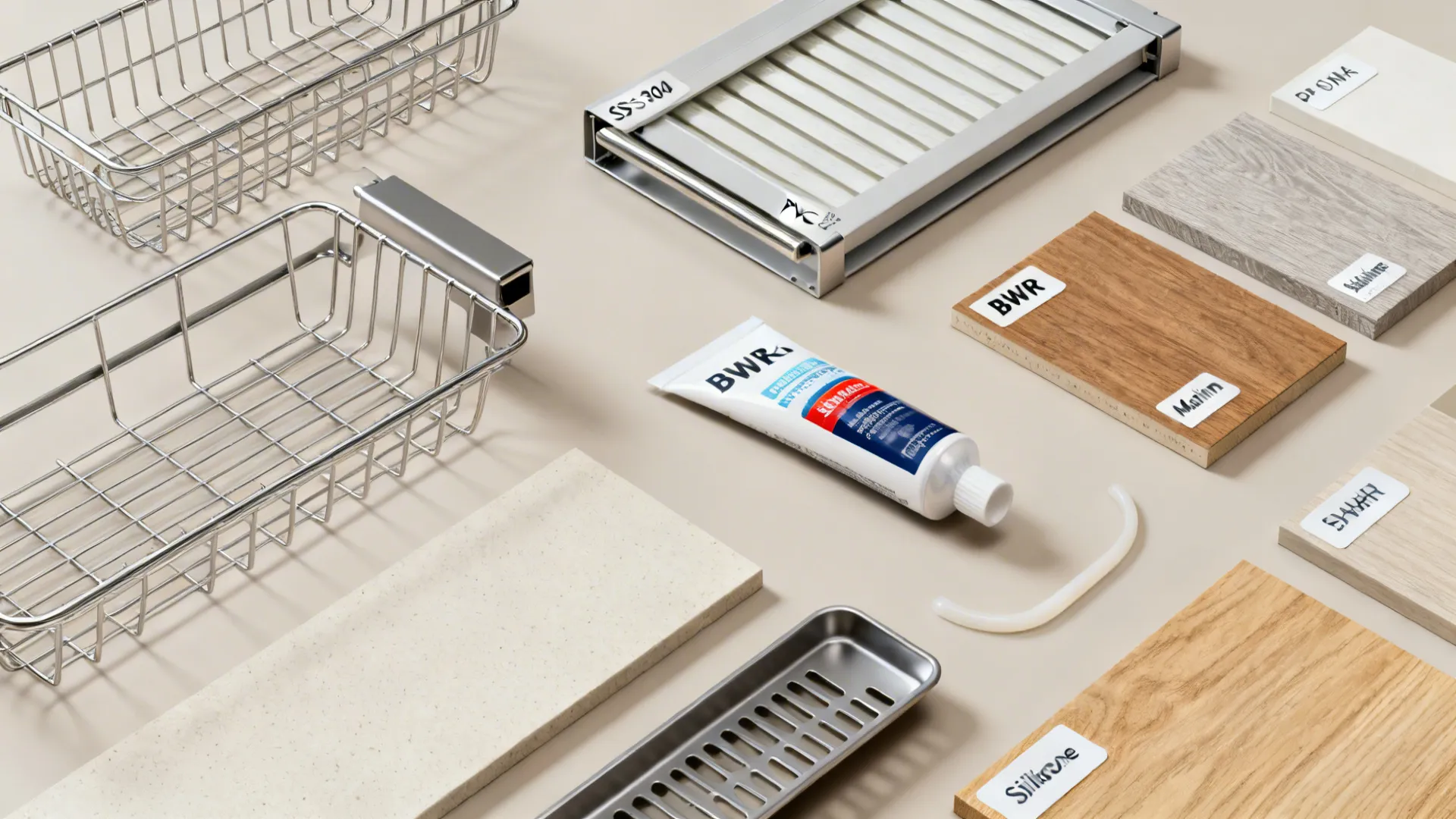 Stainless steel accessories and PVC-coated shutters for wet zones