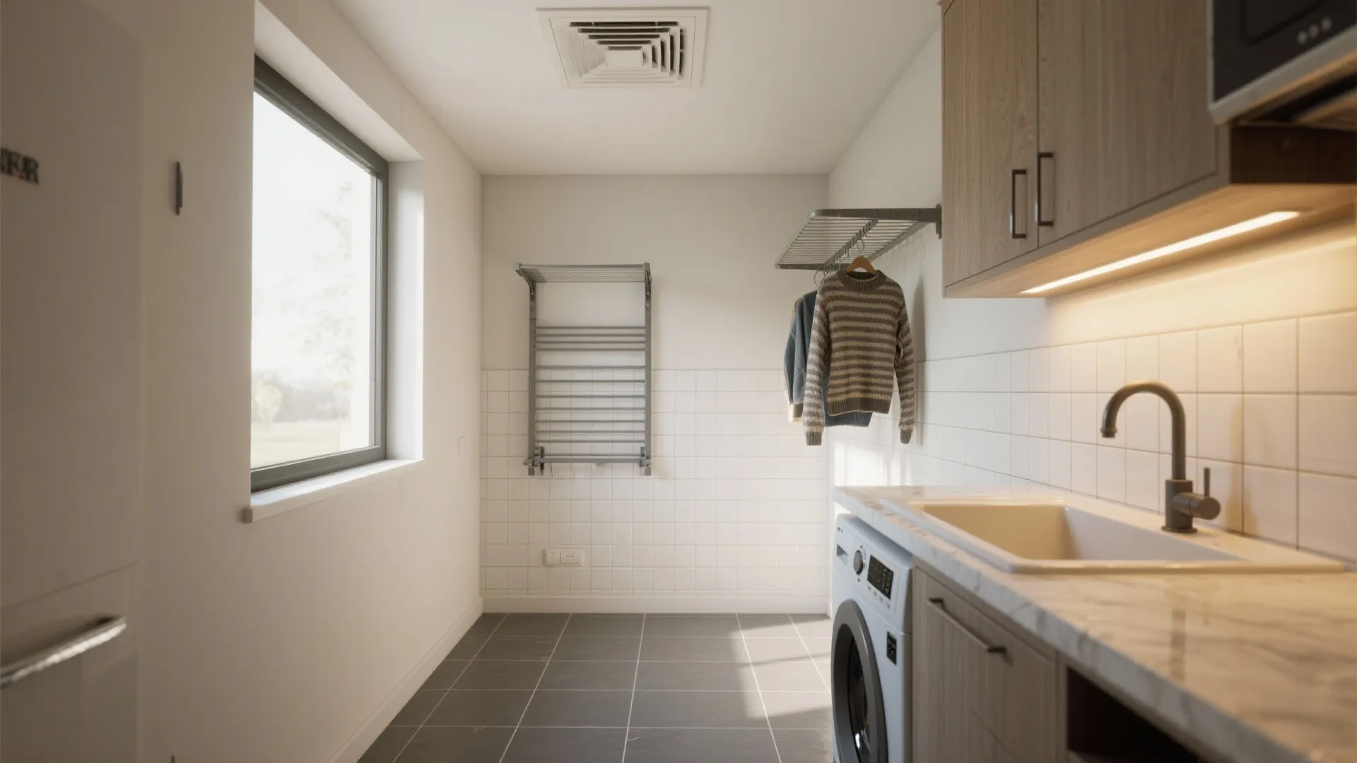 4. Wet zone with utility sink and vertical drying