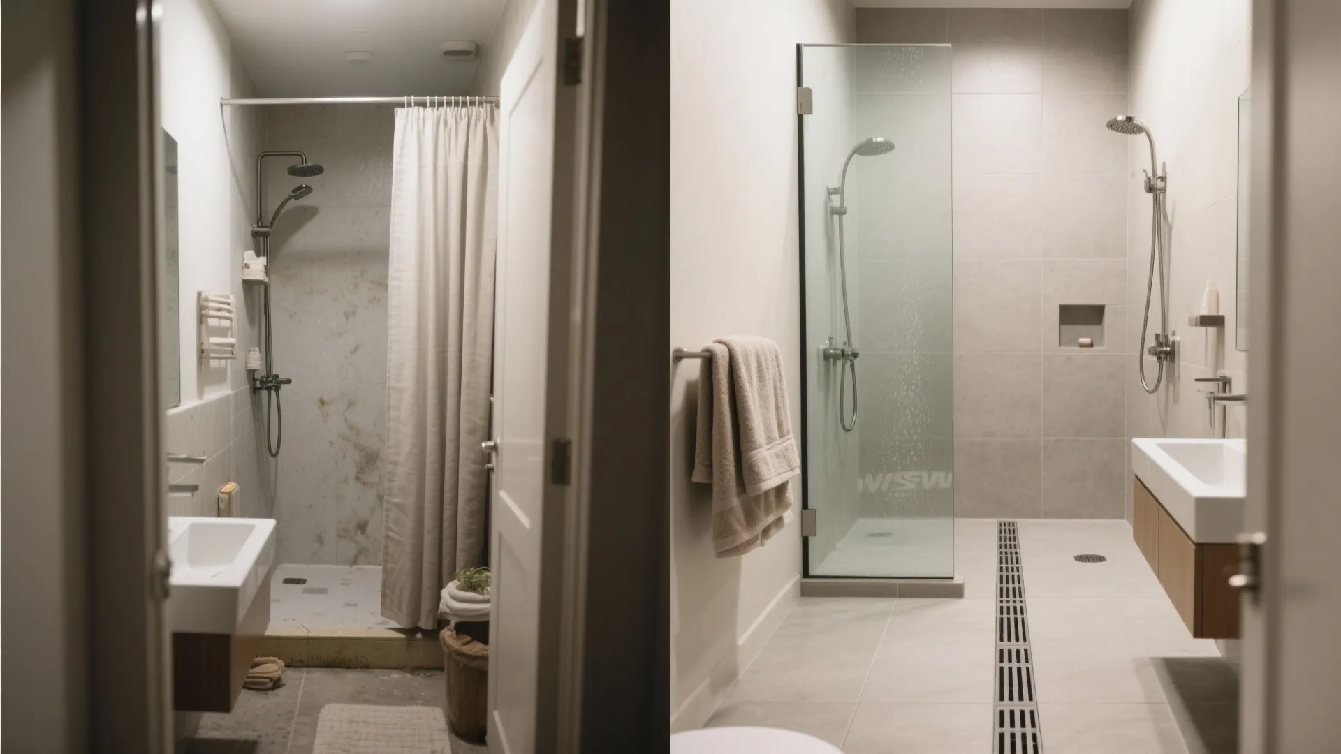 Wet-room bathroom with smart zoning