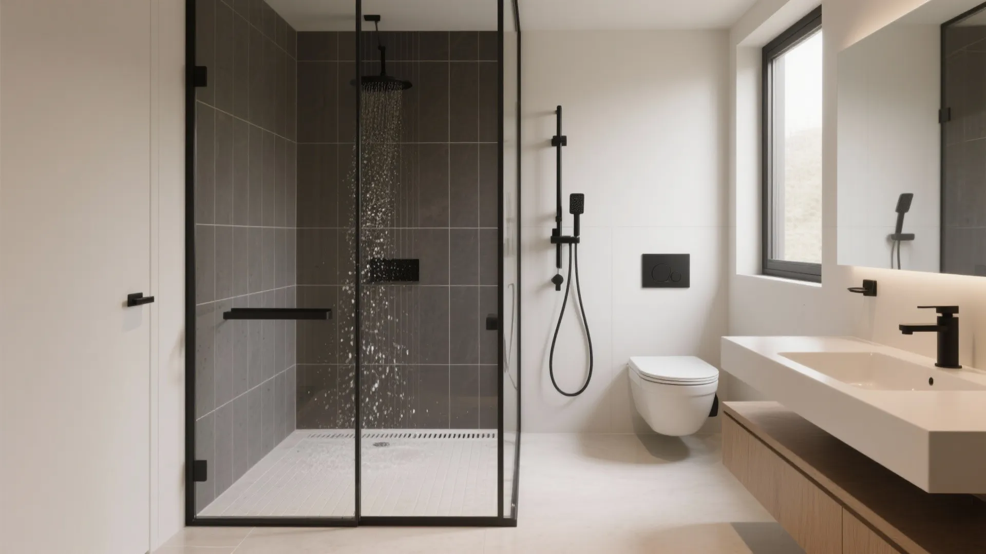 Wet Room Shower That Does More With Less