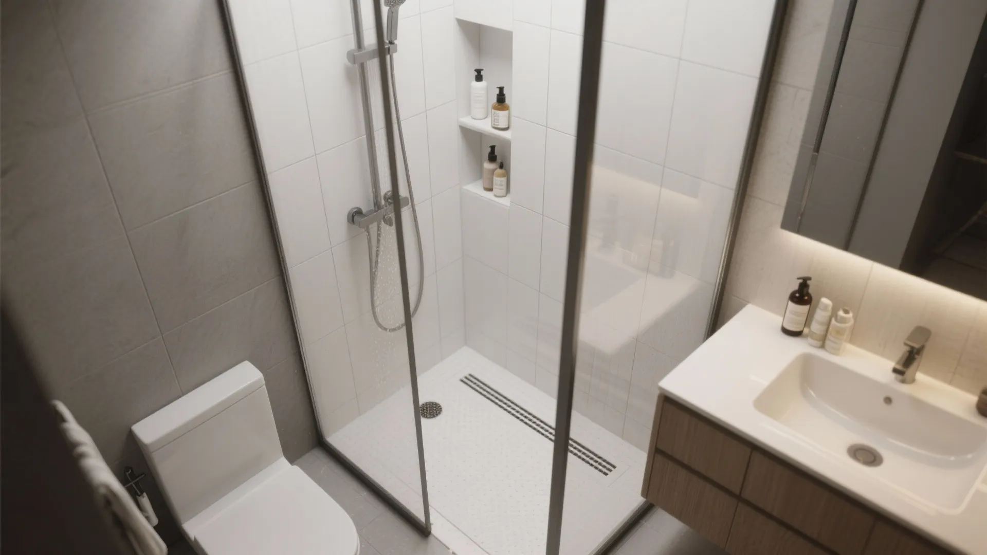 3. Wet room bathroom that saves space