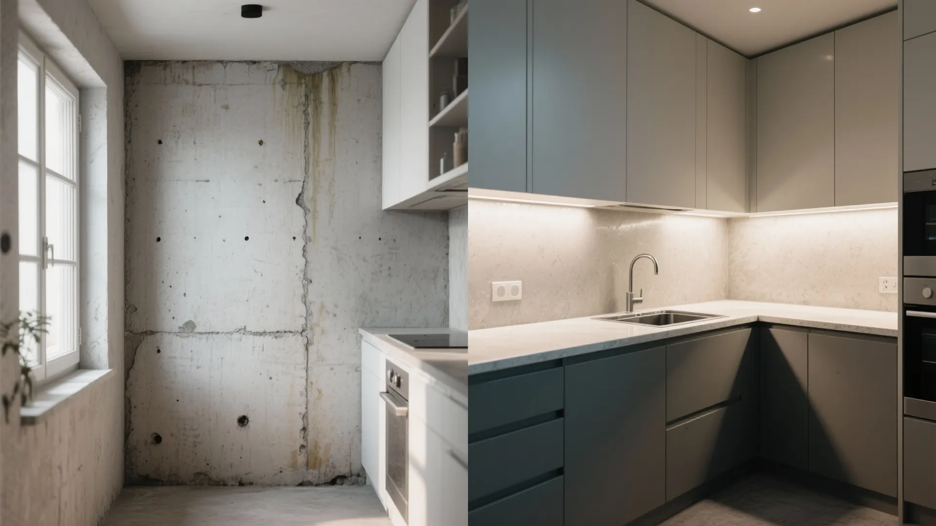 5. Wet-zone friendly cement finishes for kitchens and baths