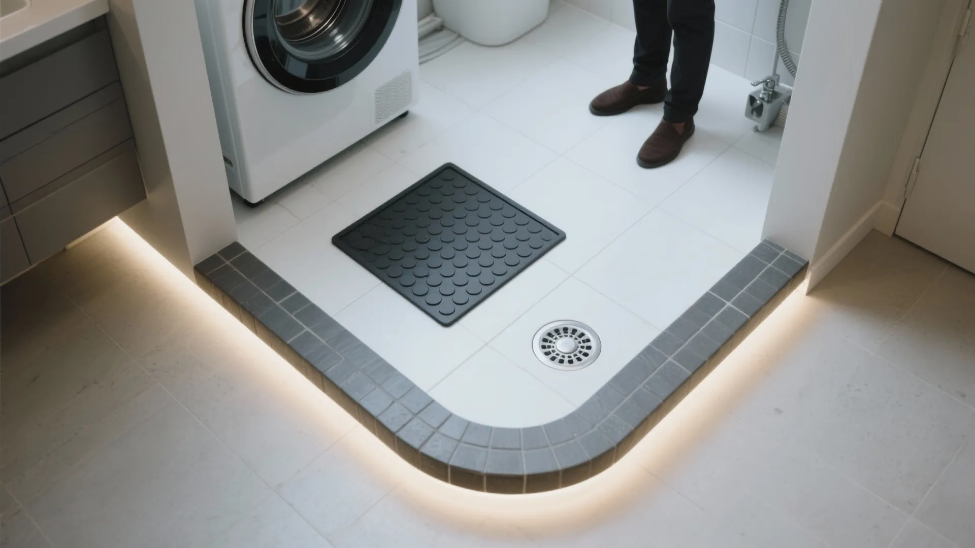 Raised Wet Zone with Drainage and Rubber Insert