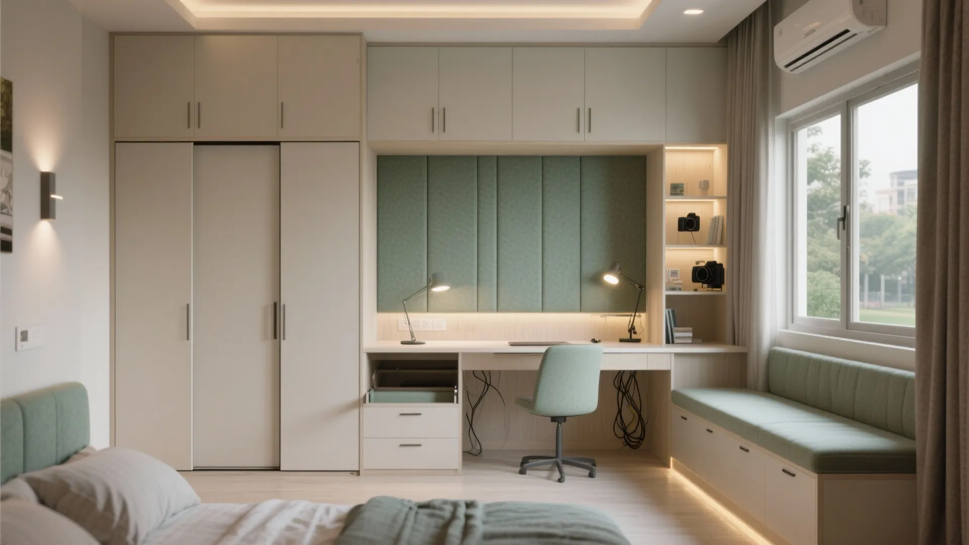 3) Flexible Third Bedroom: Office / Guest Combo