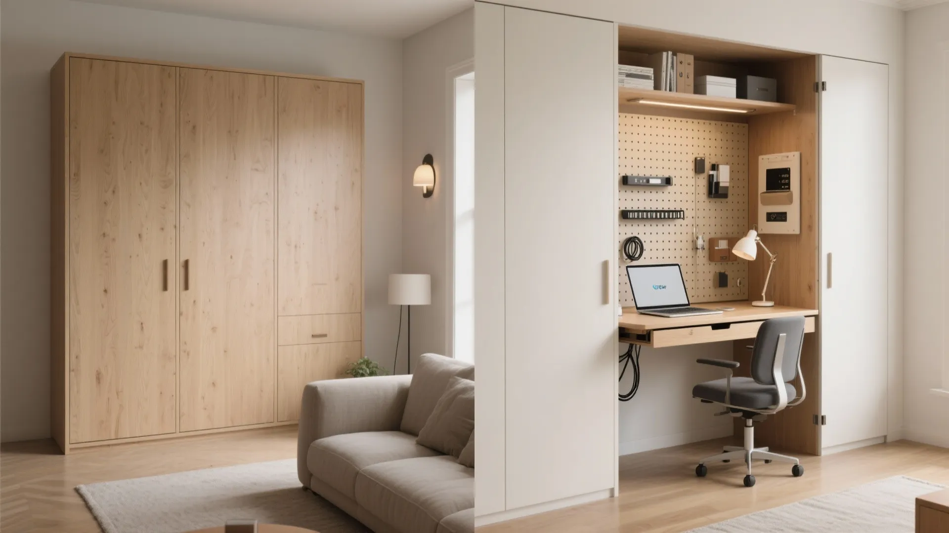 Work-from-home nook that disappears