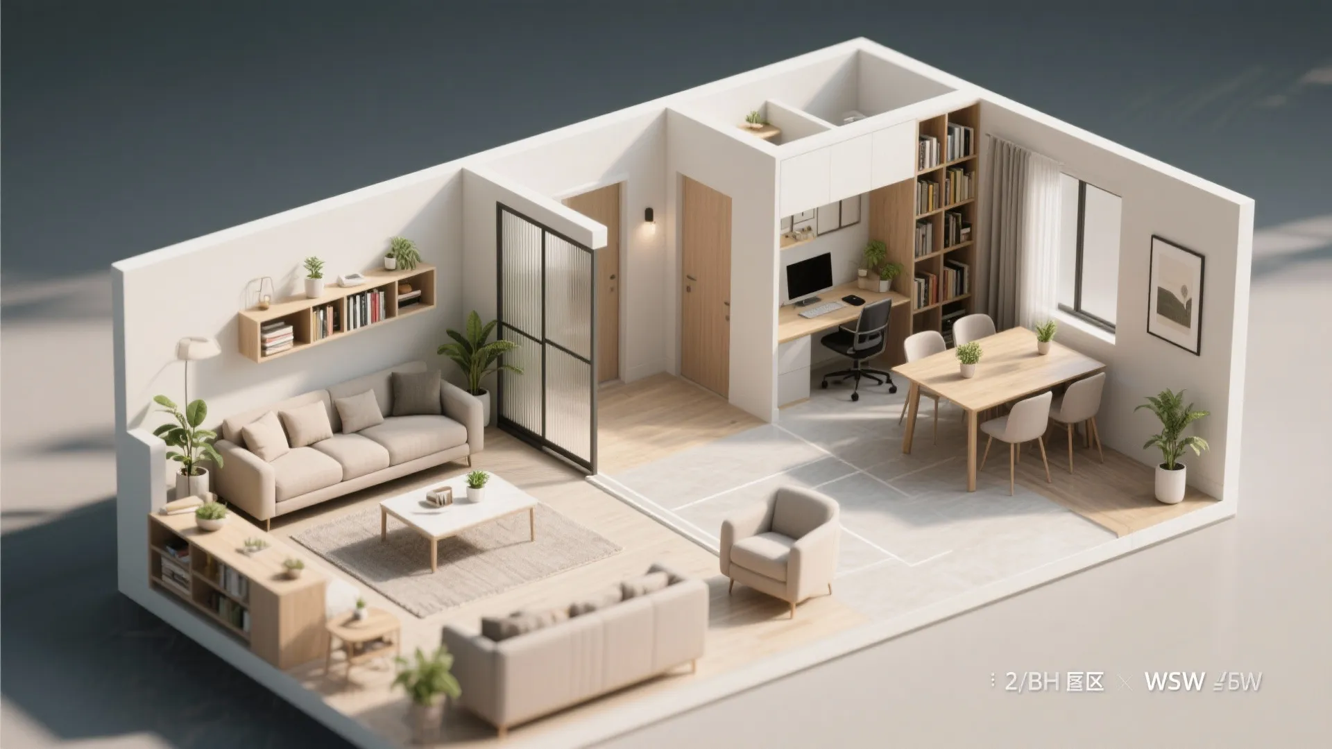 2) Zoning a 2 BHK for Work-From-Home Without Adding Square Feet