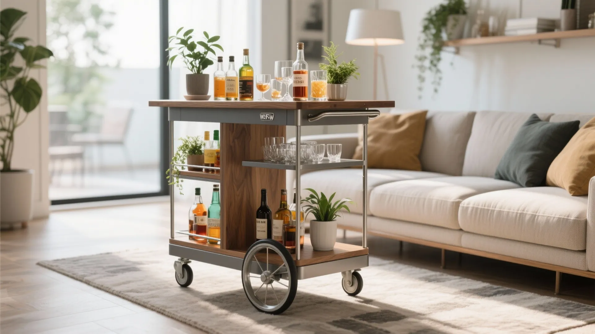 5. Wheeled Trolley as a Transformable Bar Table