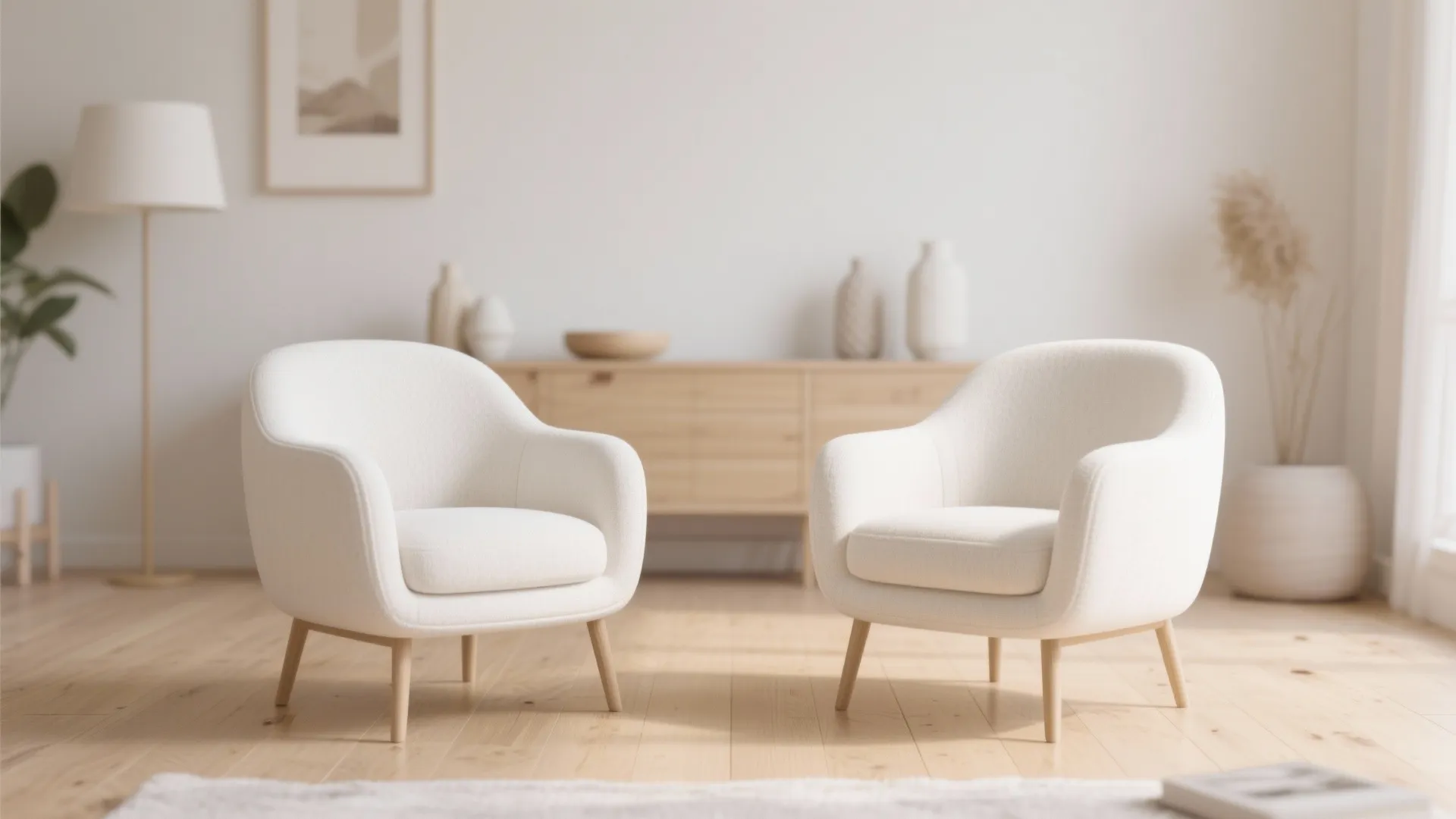 4. Upholstered White Accent Chairs